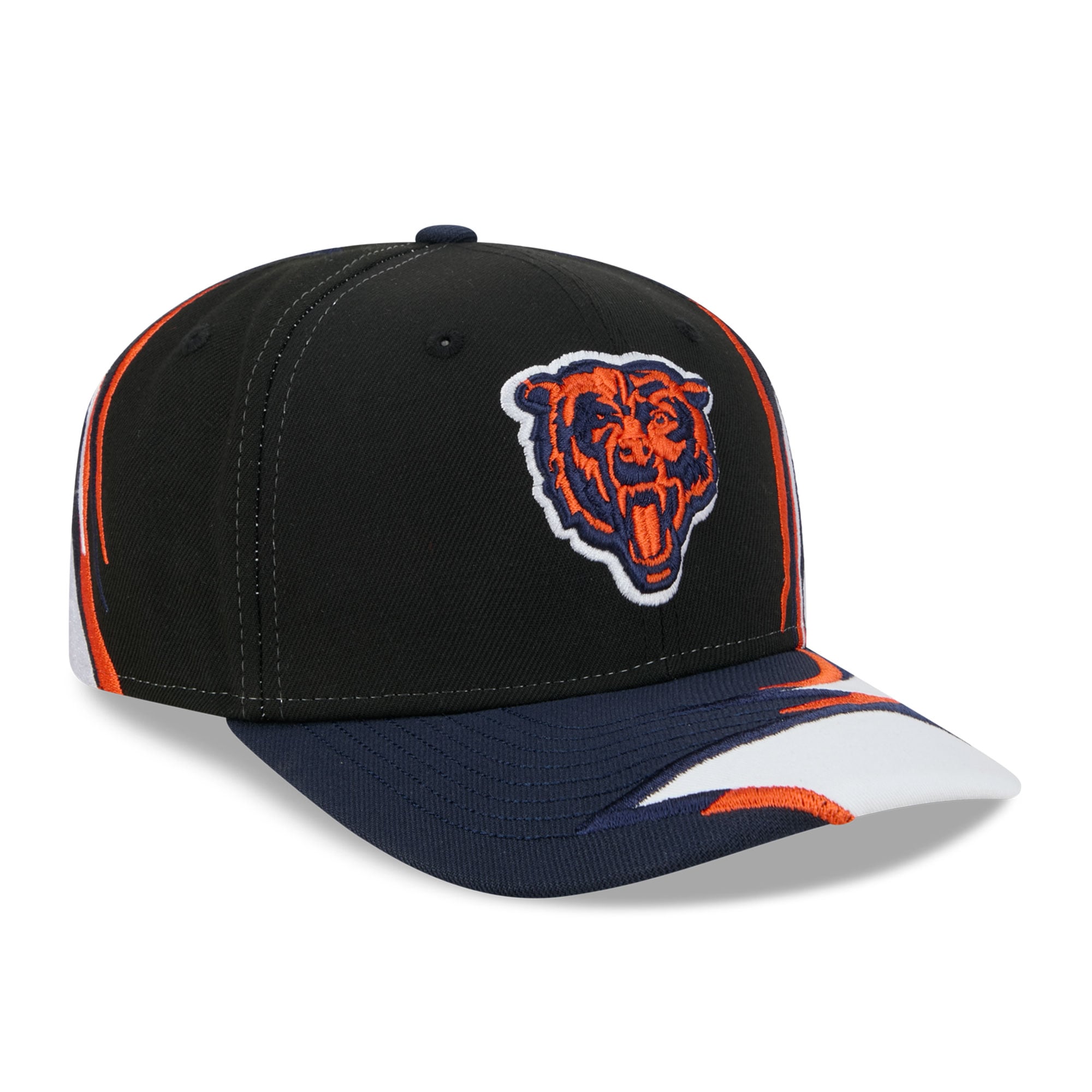 Men's New Era Black/White Chicago Bears Fan 9SEVENTY Adjustable Hat