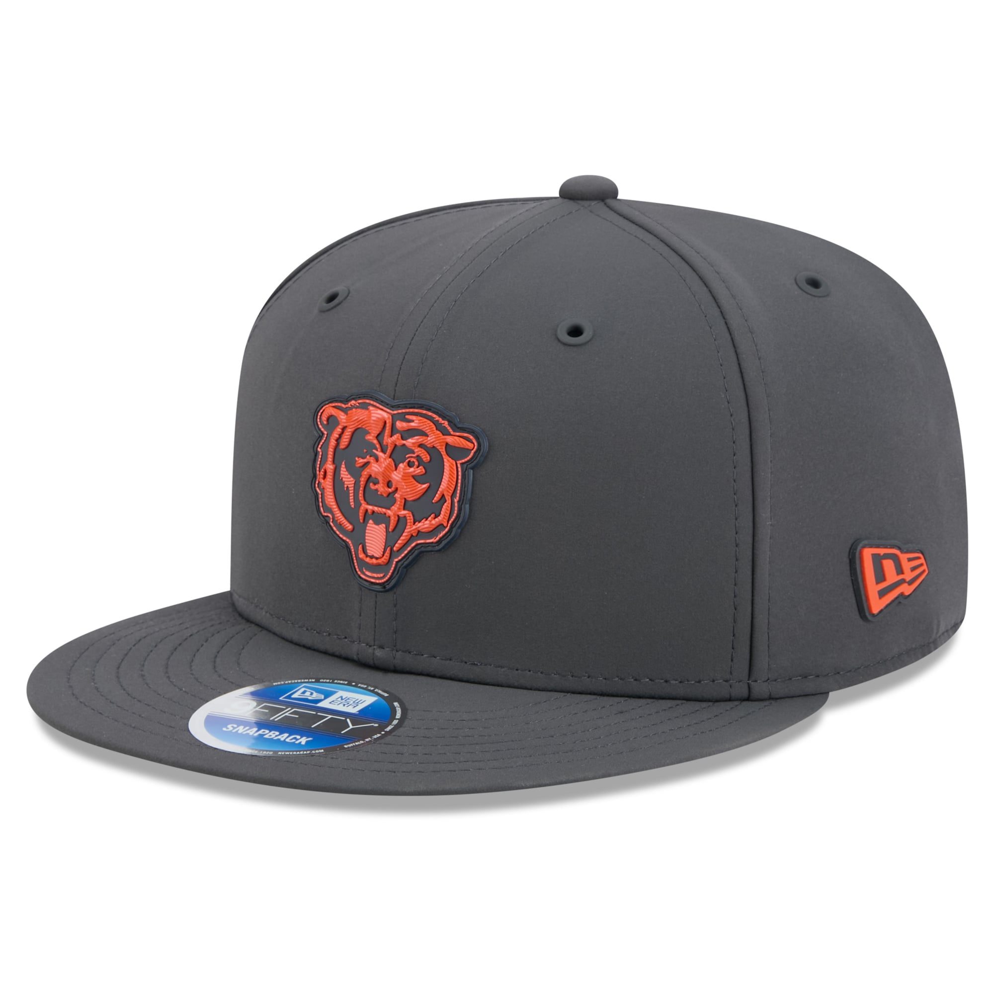Casquette snapback New Era 9FIFTY pour homme, couleur anthracite, Chicago Bears 2026, idéale pour les temps froids.