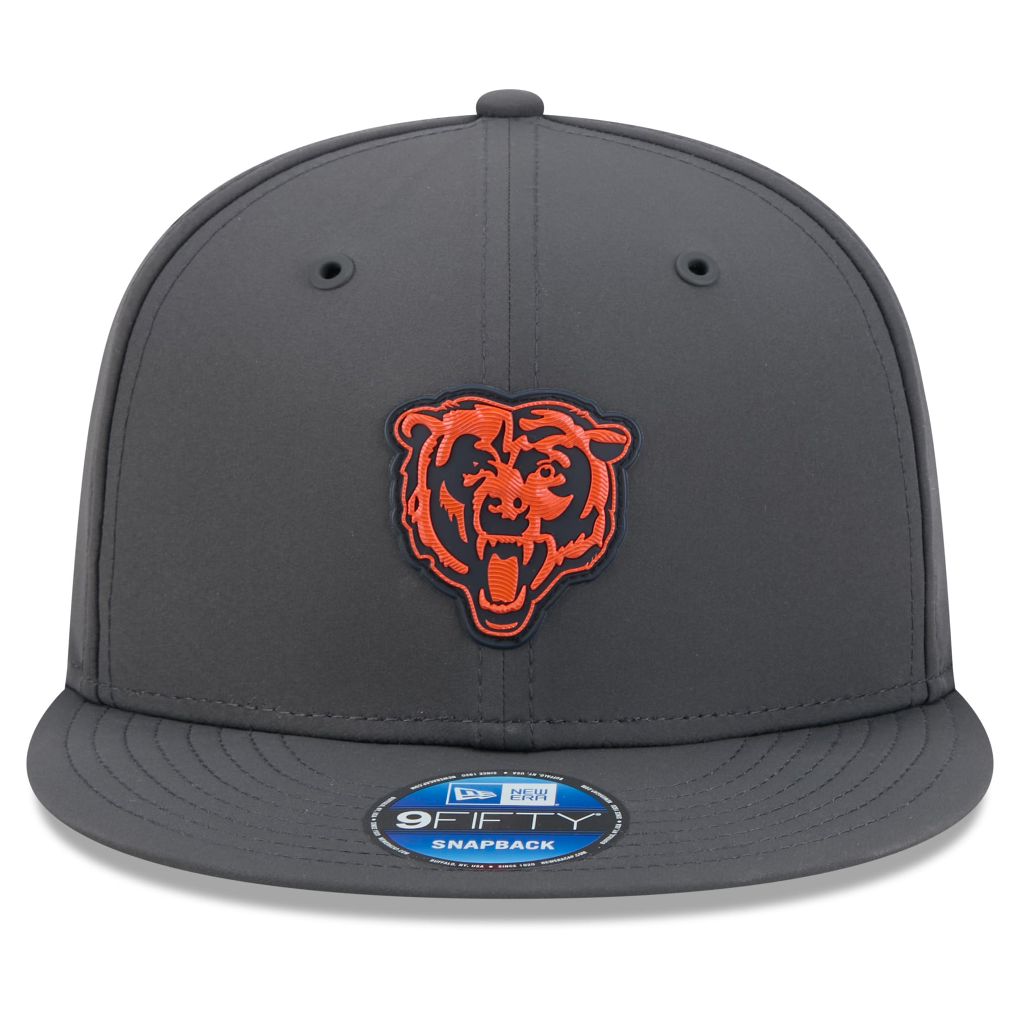 Casquette snapback New Era 9FIFTY pour homme, couleur anthracite, Chicago Bears 2026, idéale pour les temps froids.