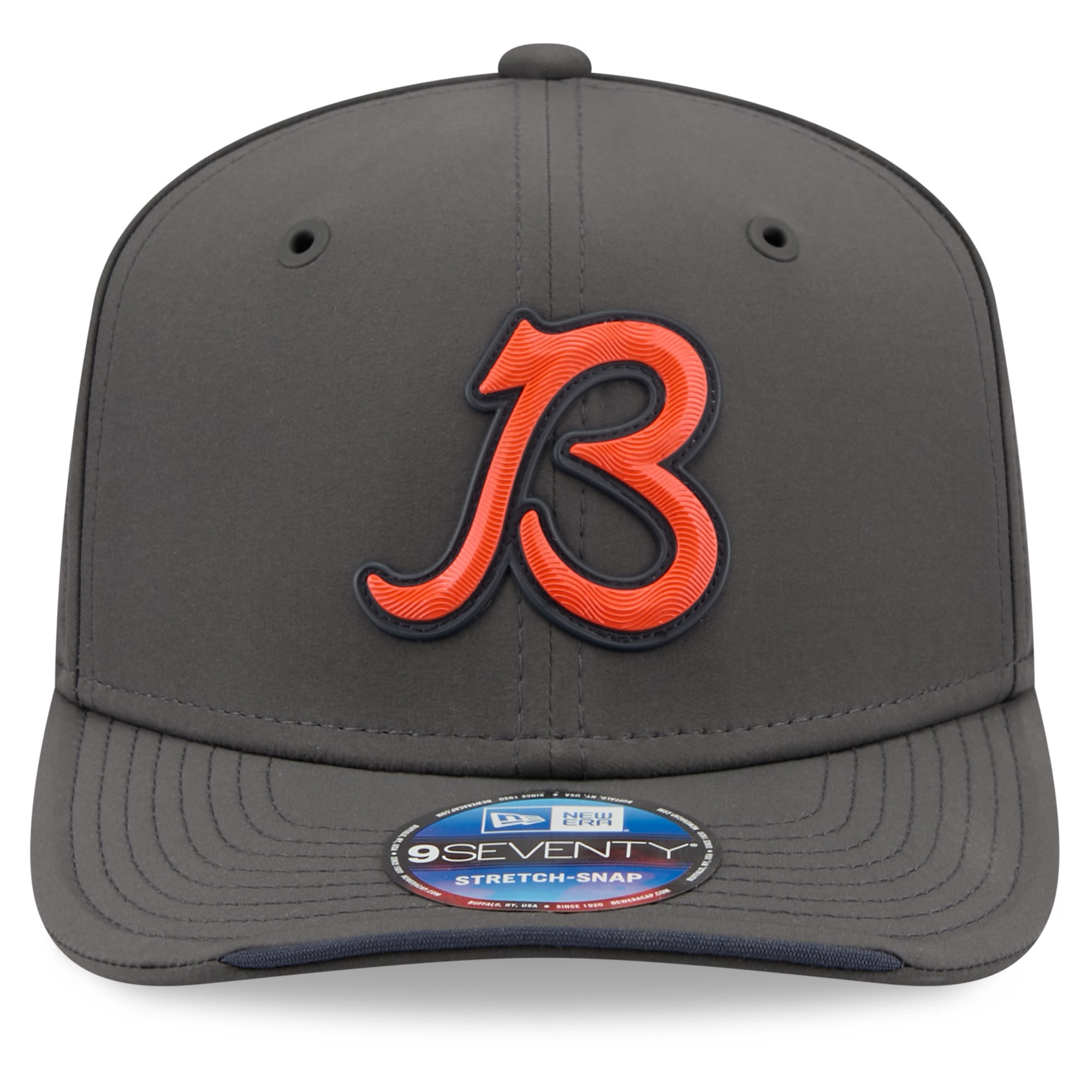 Casquette ajustable New Era anthracite Chicago Bears 2026 Sideline pour homme, modèle 9SEVENTY