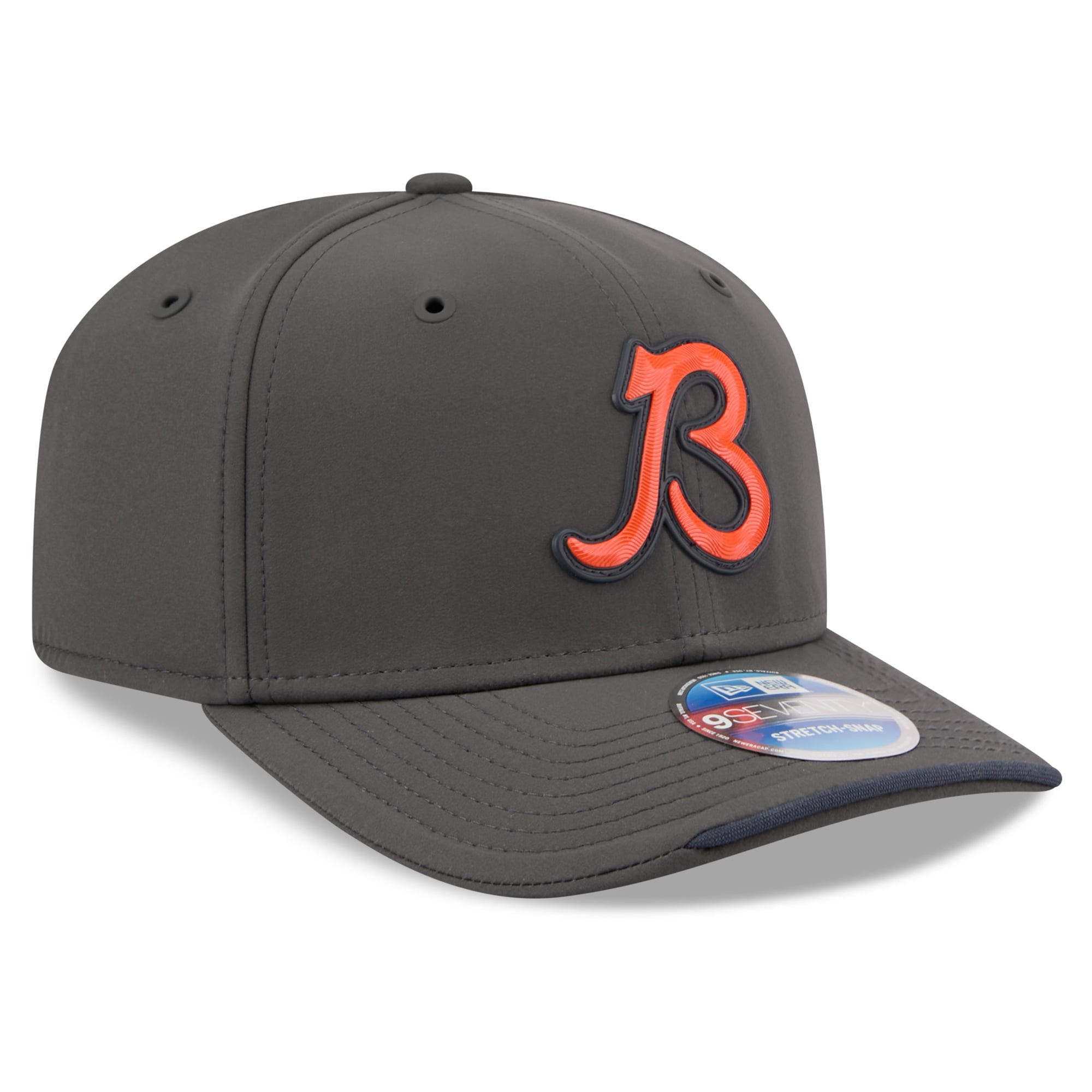 Casquette ajustable New Era anthracite Chicago Bears 2026 Sideline pour homme, modèle 9SEVENTY