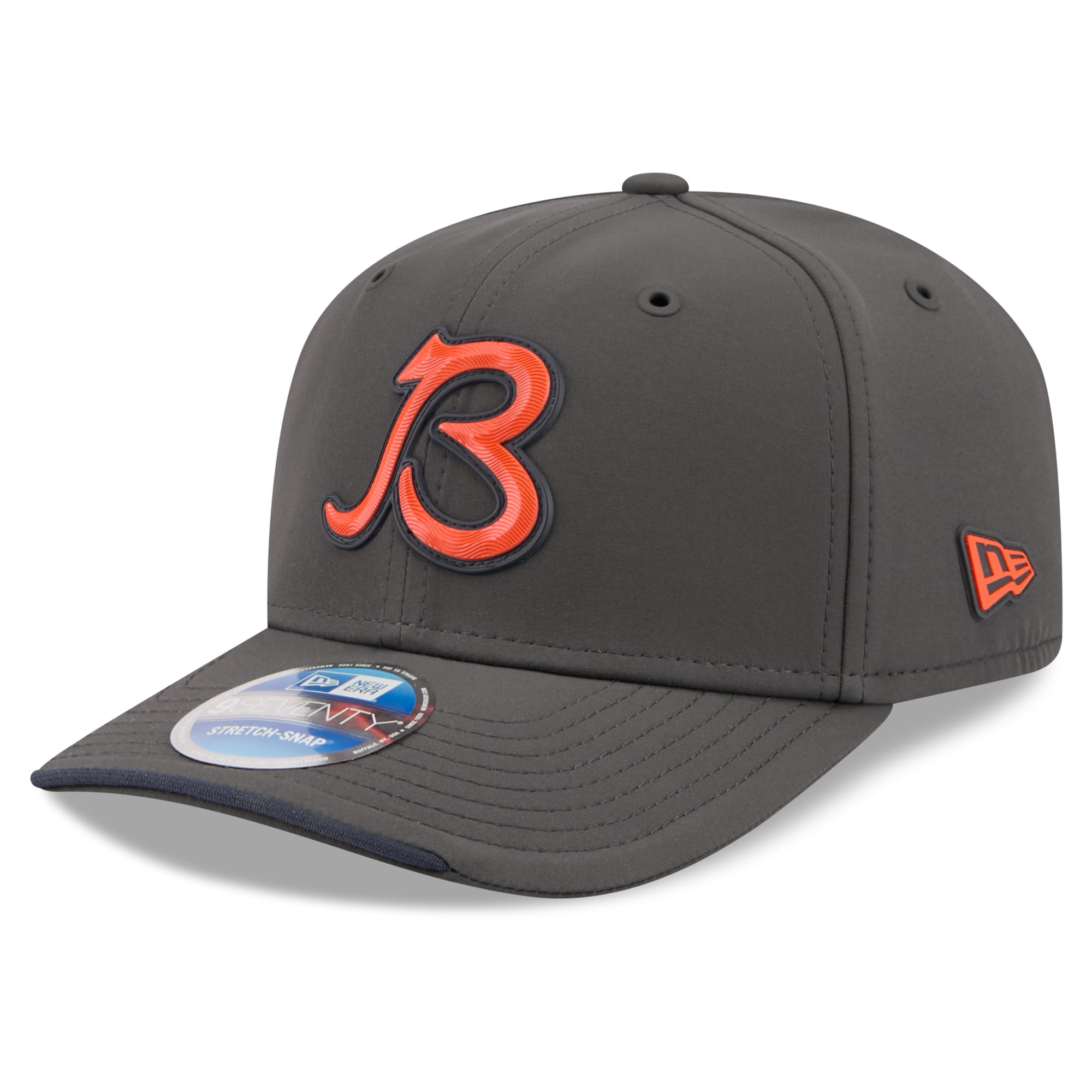 Casquette ajustable New Era anthracite Chicago Bears 2026 Sideline pour homme, modèle 9SEVENTY