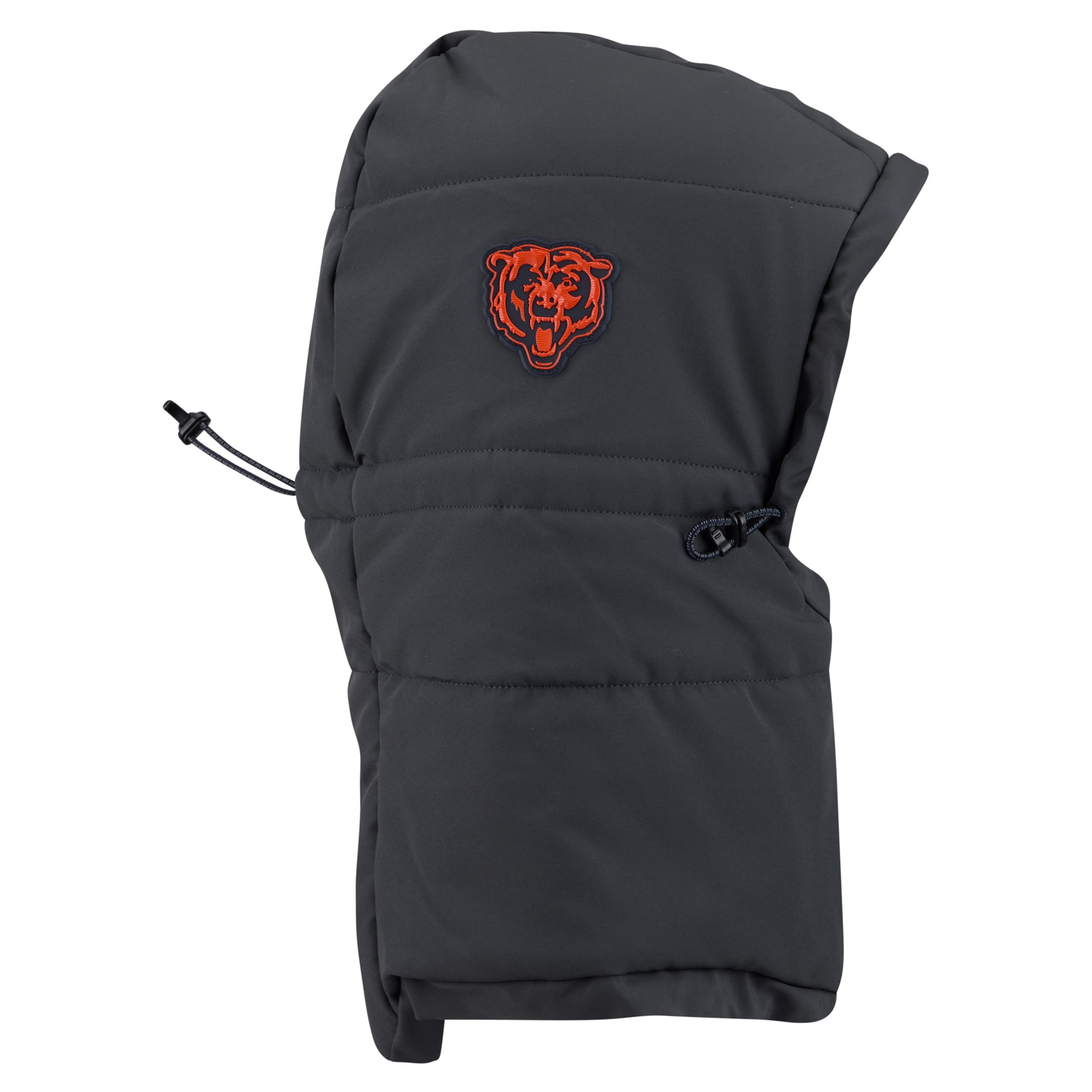 Sweat à capuche matelassé ajustable New Era pour homme, couleur anthracite, Chicago Bears 2026 Sideline, idéal par temps froid.