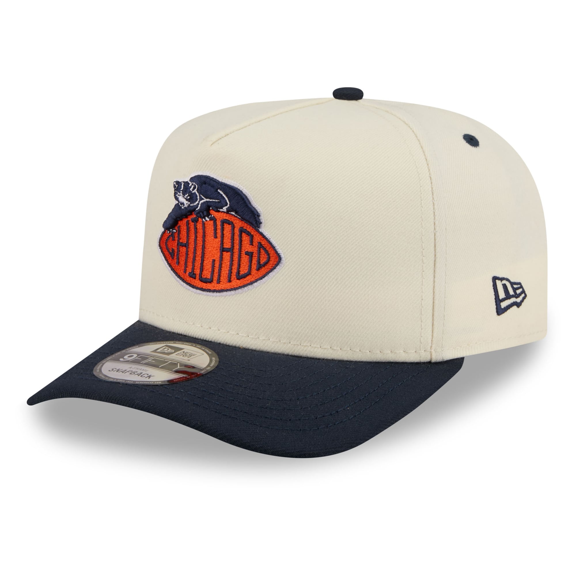 Men's New Era Cream Chicago Bears 2026 Rivalries Collection Fan Pack A-Frame 9FIFTY Snapback Hat