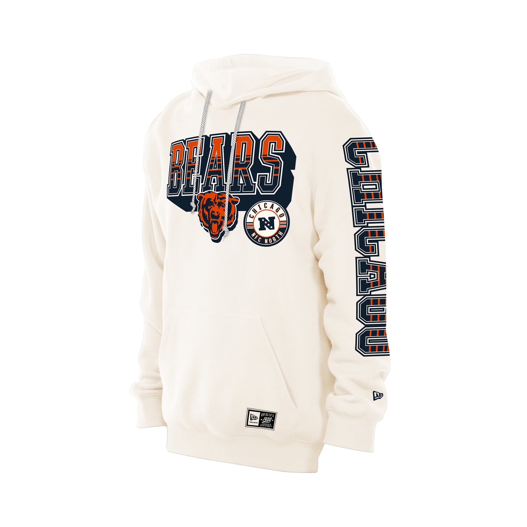 Sweat à capuche New Era crème Chicago Bears Dune Dust pour homme