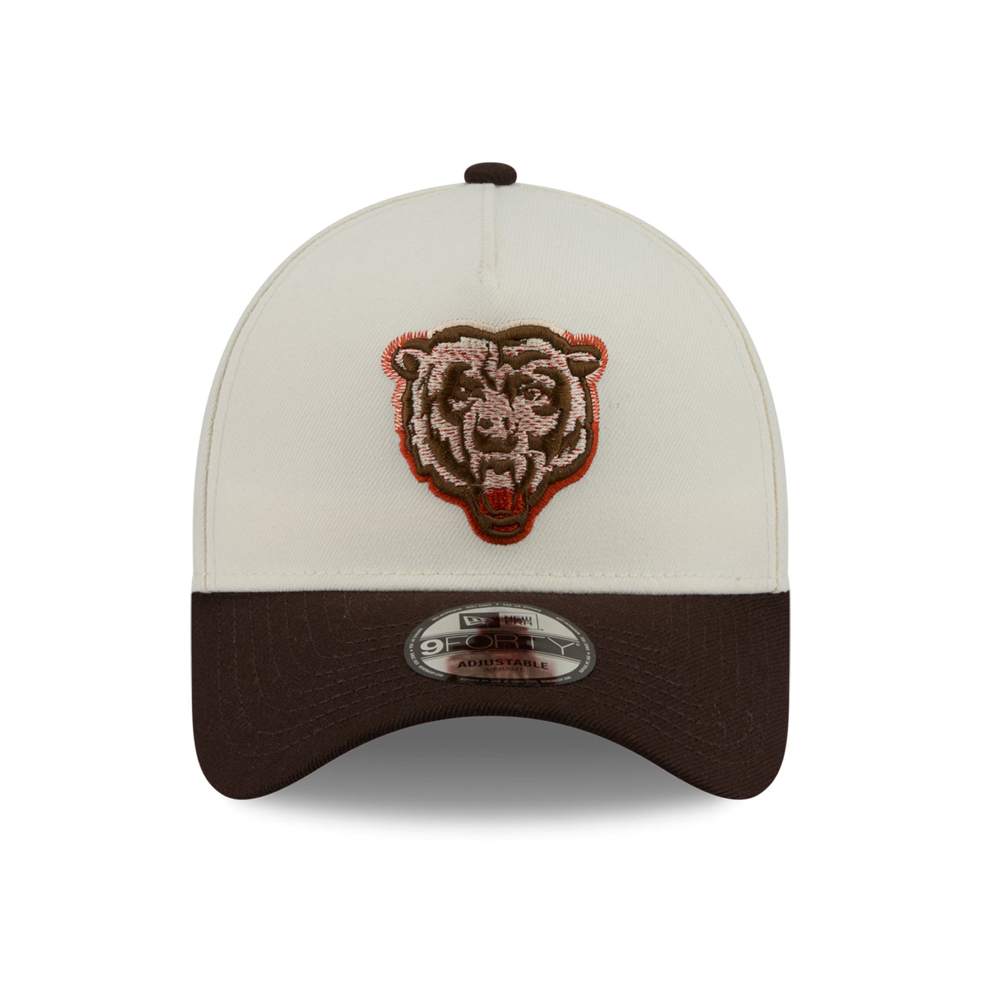 Men's New Era Cream/Brown Chicago Bears Pumpkin Spice A-Frame 9FORTY Adjustable Hat