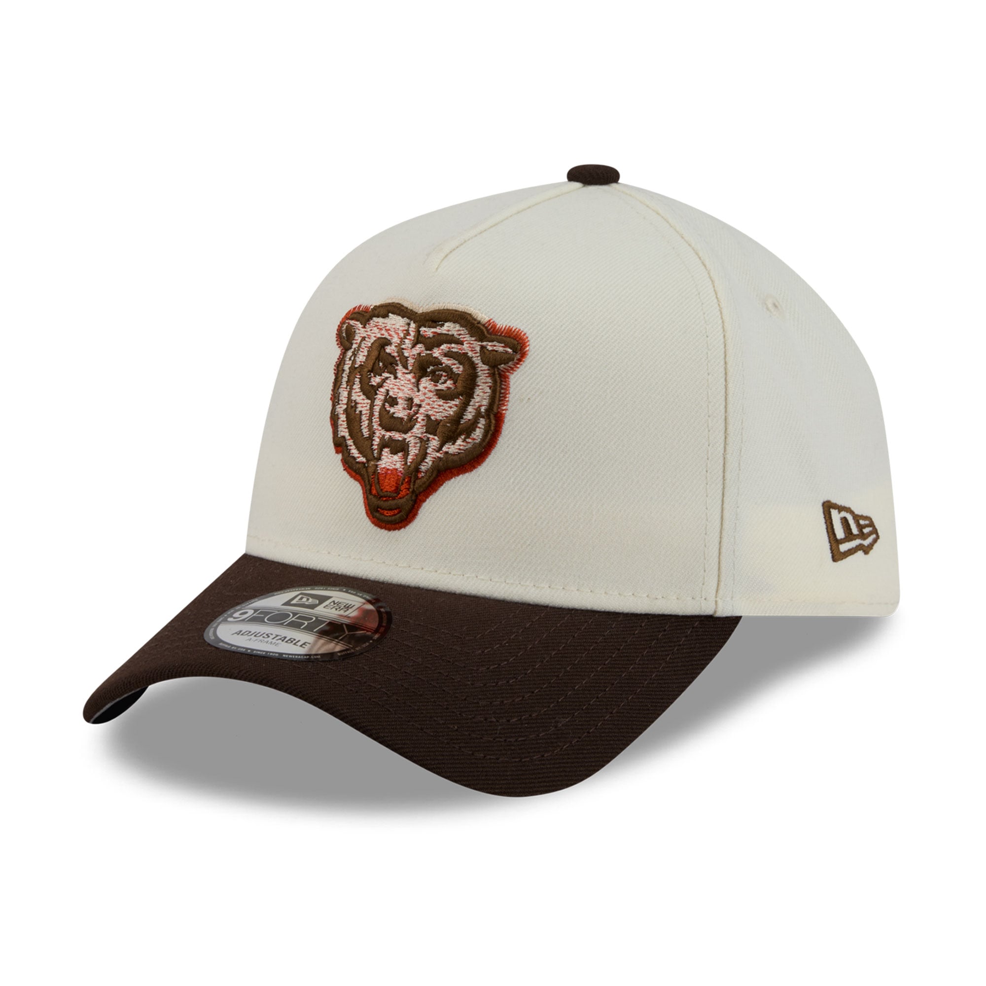 Men's New Era Cream/Brown Chicago Bears Pumpkin Spice A-Frame 9FORTY Adjustable Hat