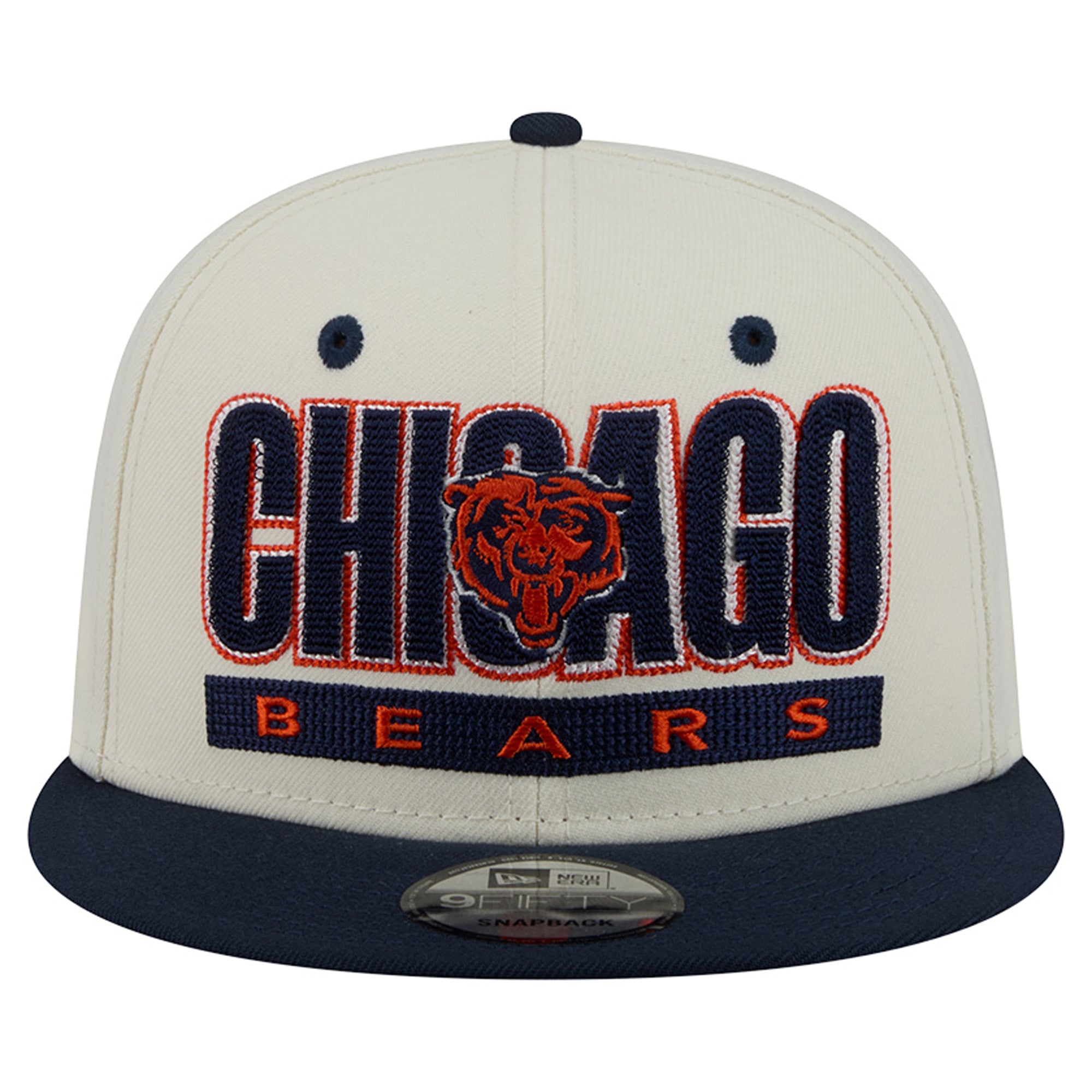 Casquette snapback New Era Classic 9FIFTY pour homme, crème/marine, Chicago Bears