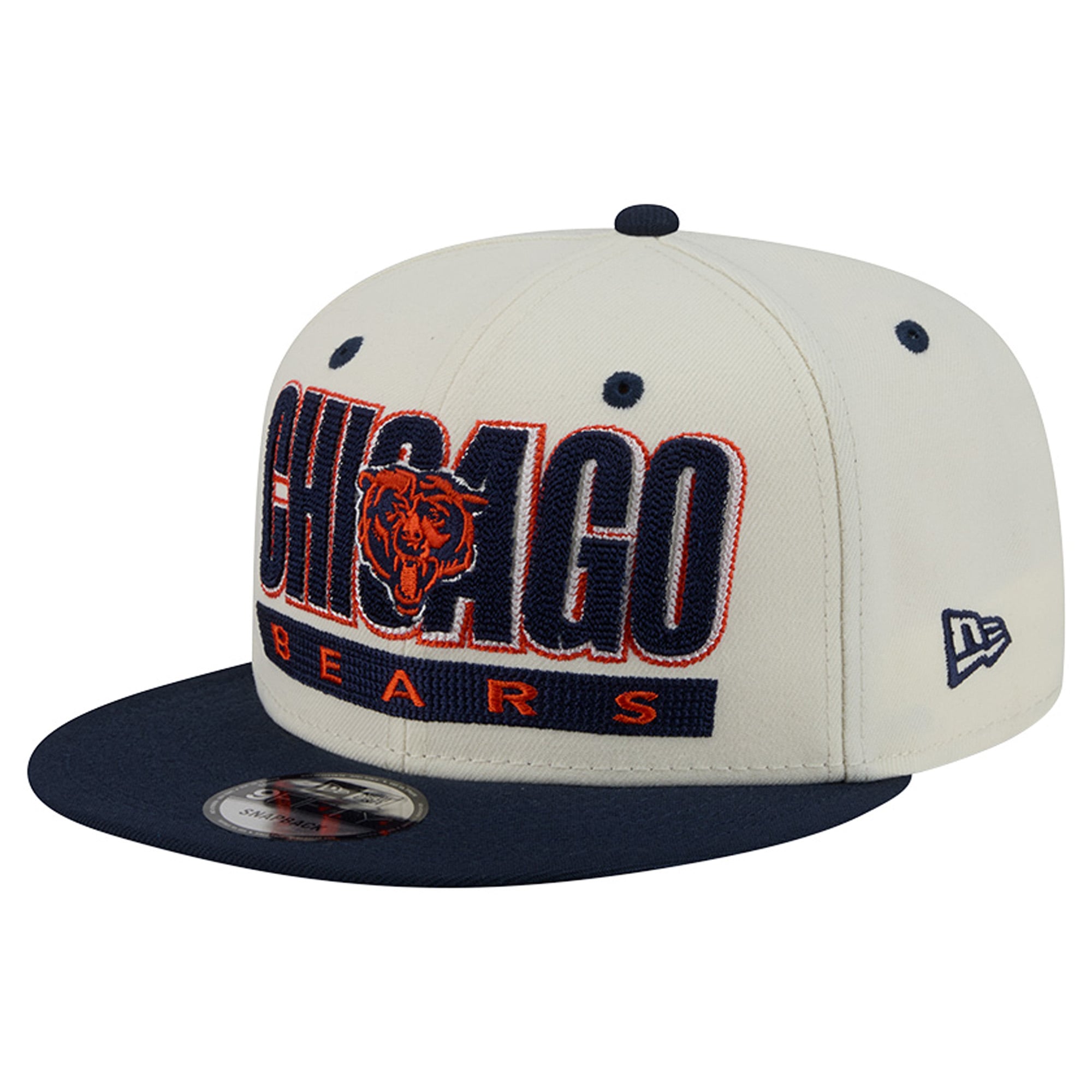 Casquette snapback New Era Classic 9FIFTY pour homme, crème/marine, Chicago Bears