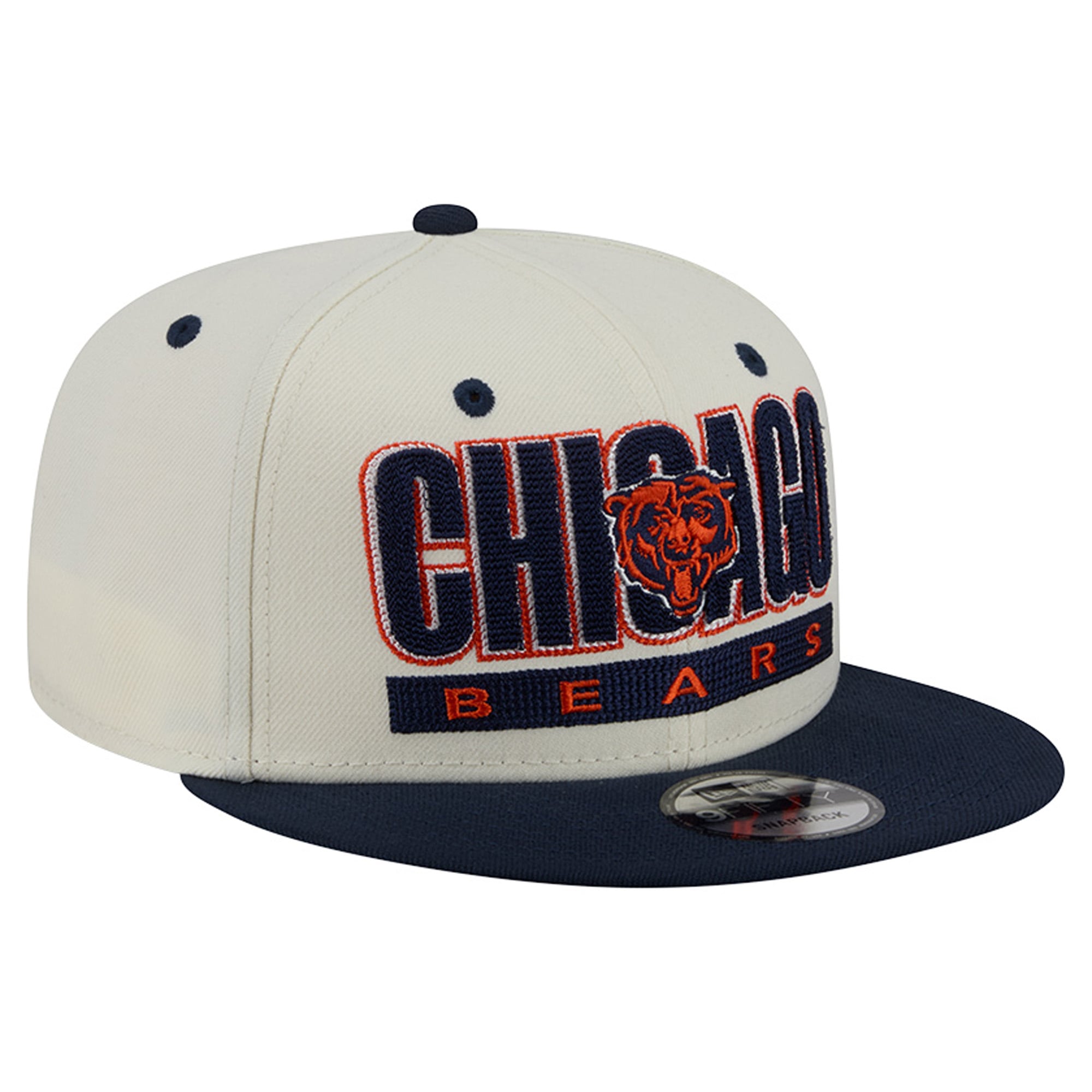 Casquette snapback New Era Classic 9FIFTY pour homme, crème/marine, Chicago Bears