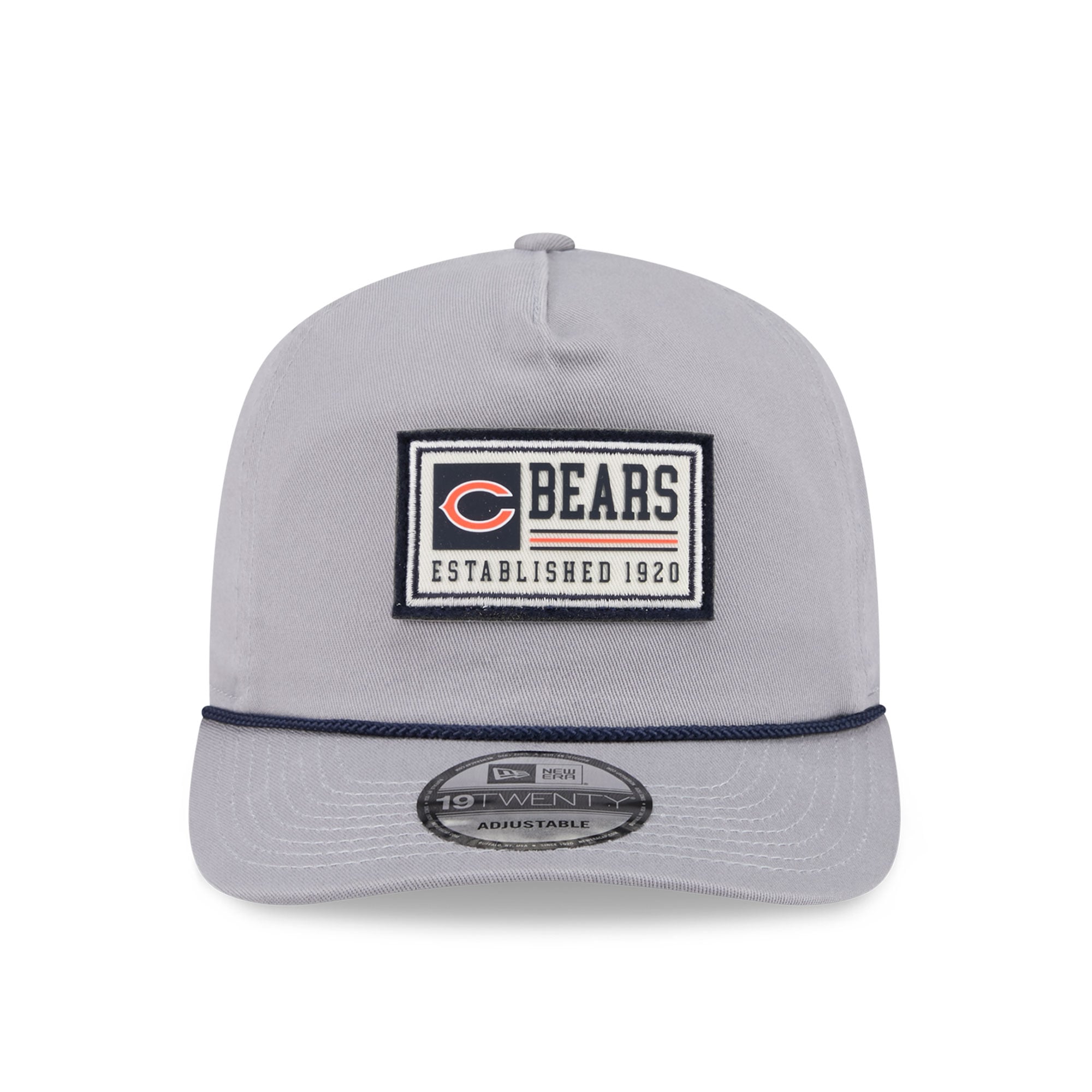 Casquette ajustable New Era grise Chicago Bears Patch 19TWENTY pour homme