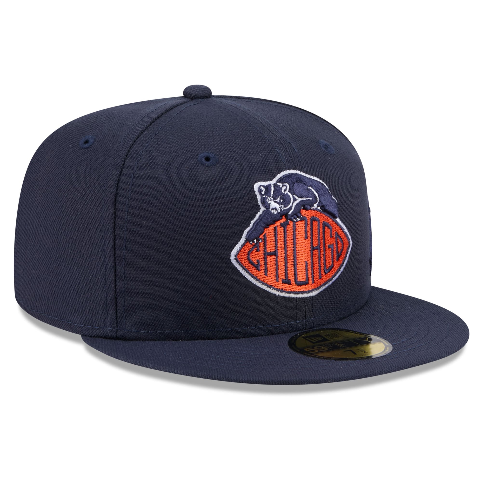 Casquette ajustée New Era 59FIFTY pour homme, bleu marine, Chicago Bears, collection Rivalries 2026, pack fan, logo latéral.