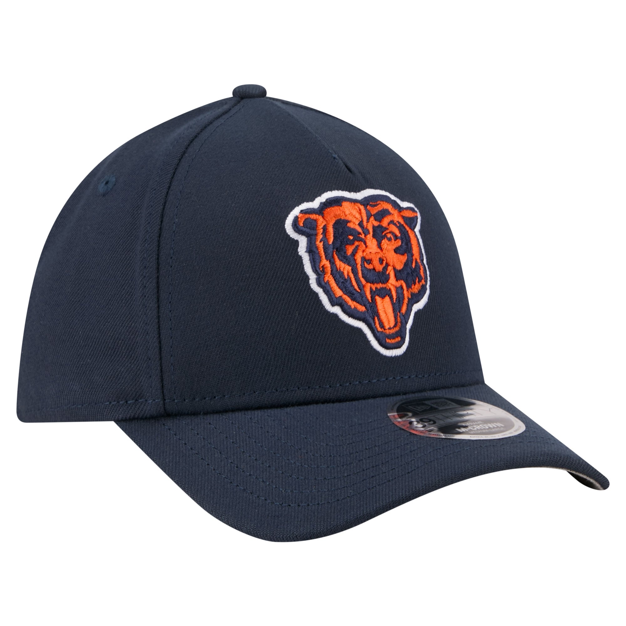 Men's New Era Navy Chicago Bears 39THIRTY M-Crown A-Frame Stretch Hat