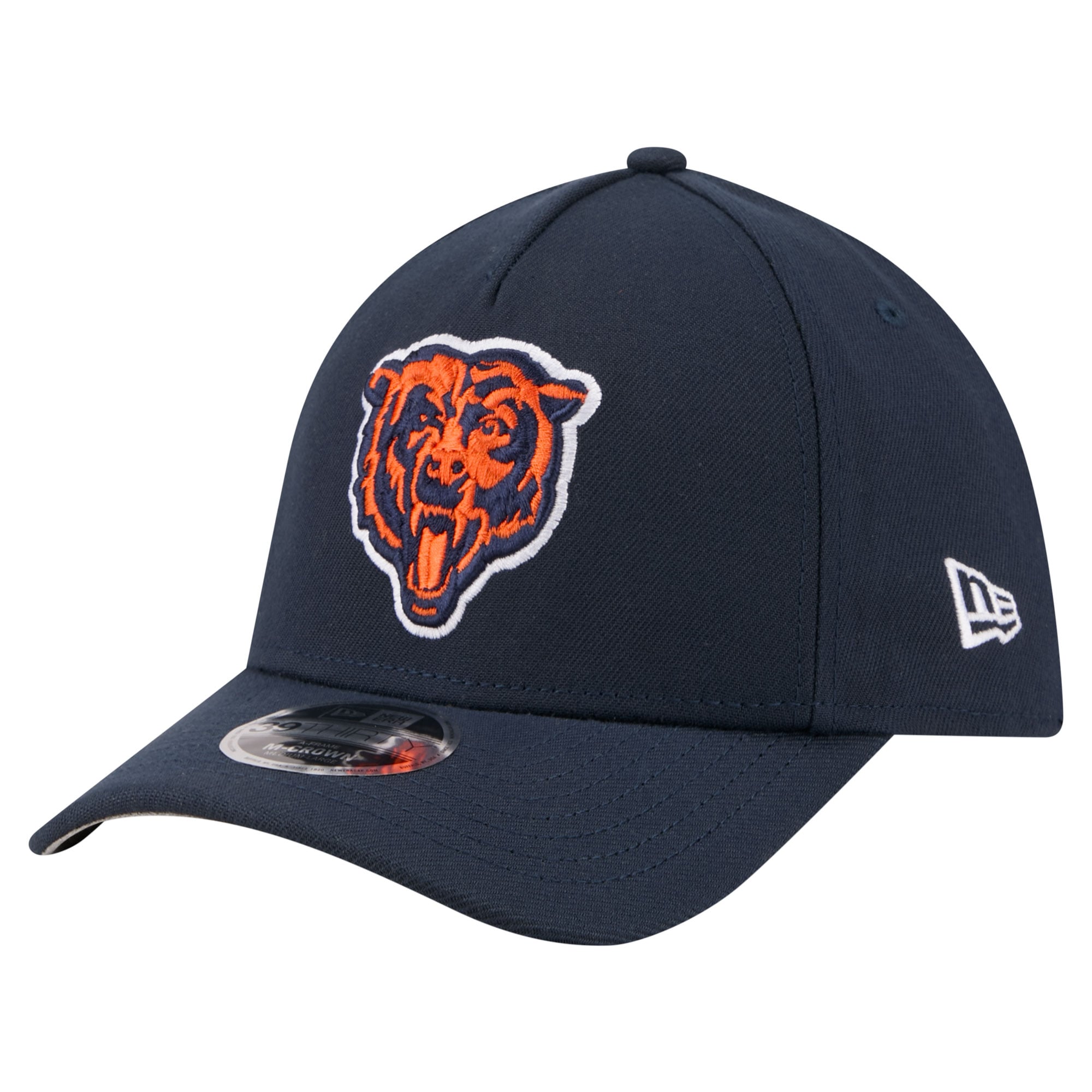 Men's New Era Navy Chicago Bears 39THIRTY M-Crown A-Frame Stretch Hat