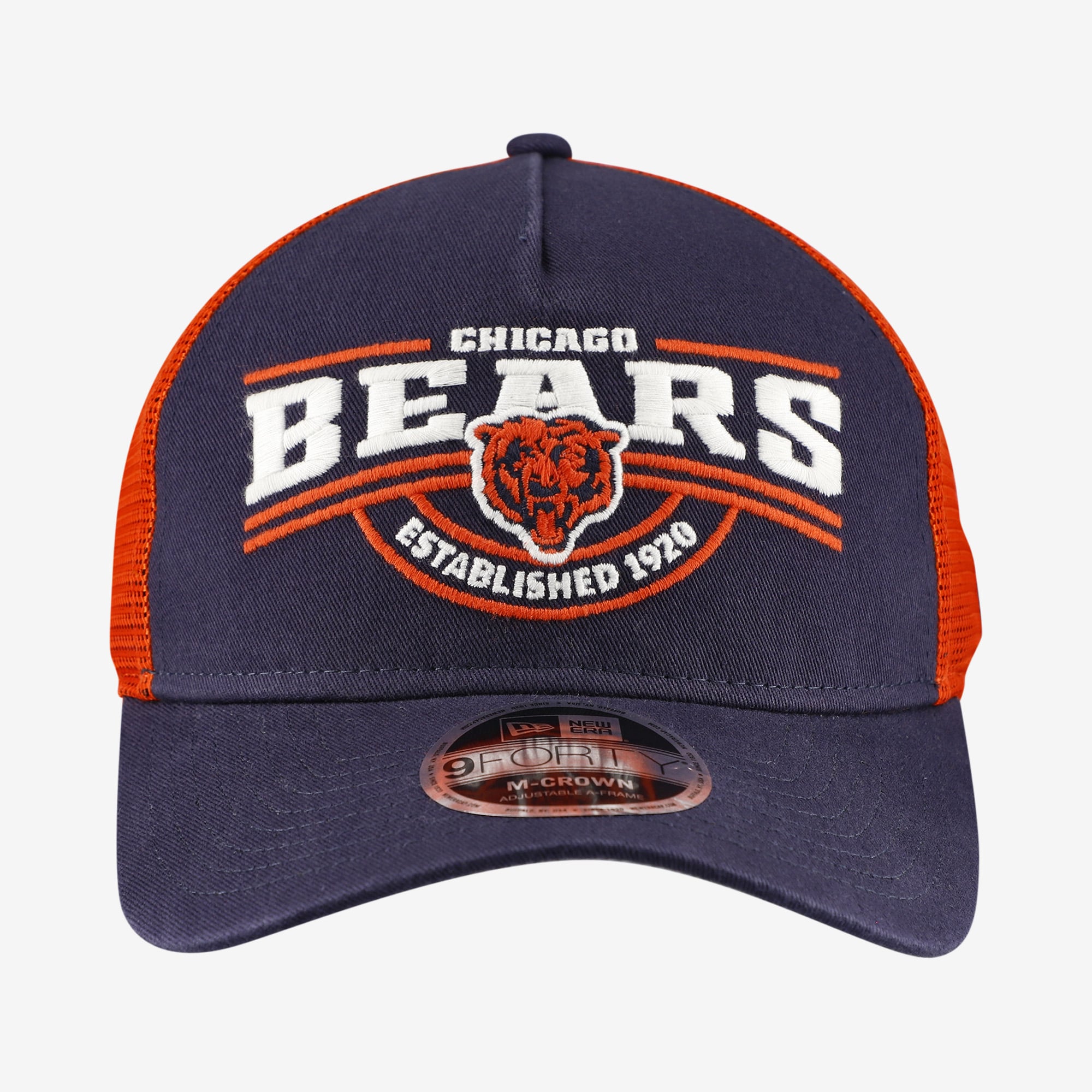 Casquette ajustable New Era Chicago Bears 9FORTY bleu marine pour homme