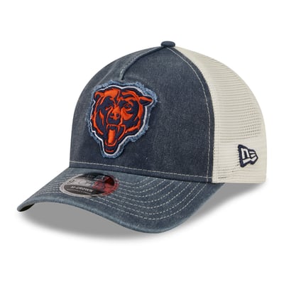  Chicago Bears New Era Fan 9FORTY A-Frame Trucker Adjustable Hat - Navy