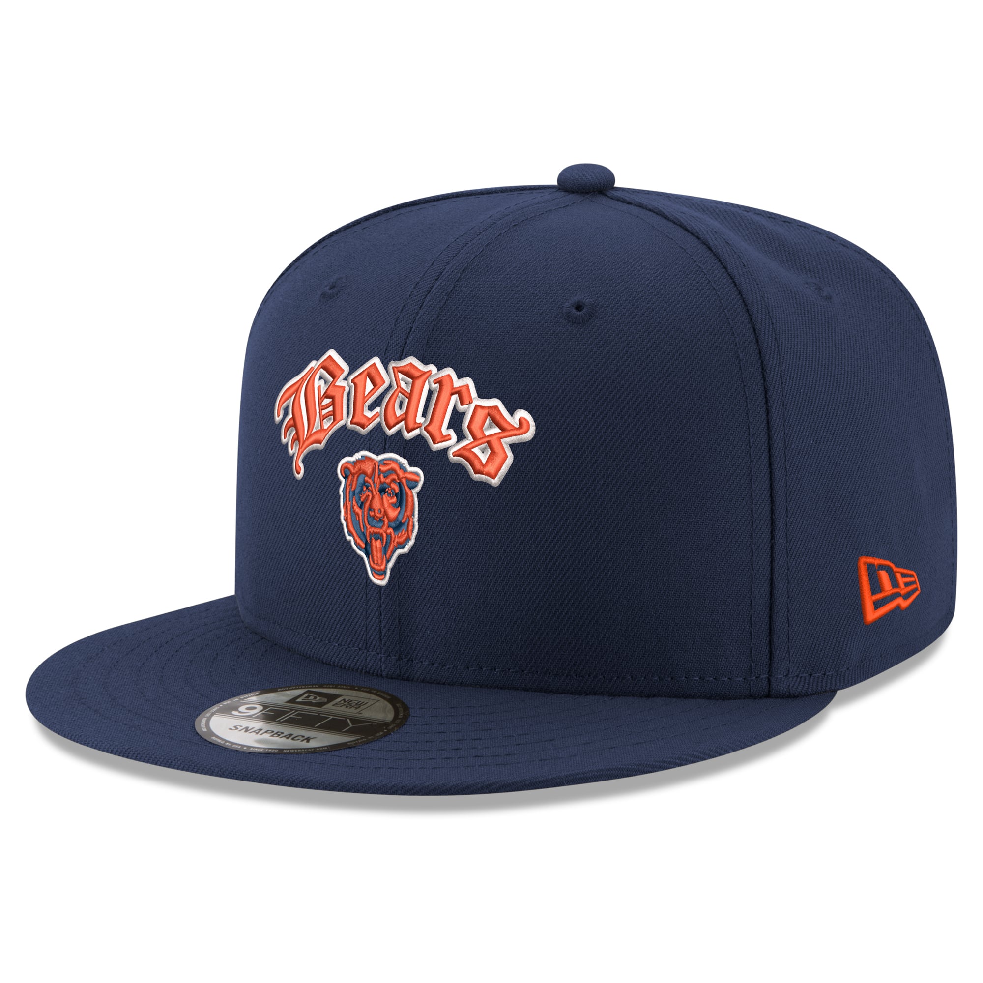 Casquette snapback New Era 9FIFTY pour homme, bleu marine, Chicago Bears, style gothique et d'héritage hispanique