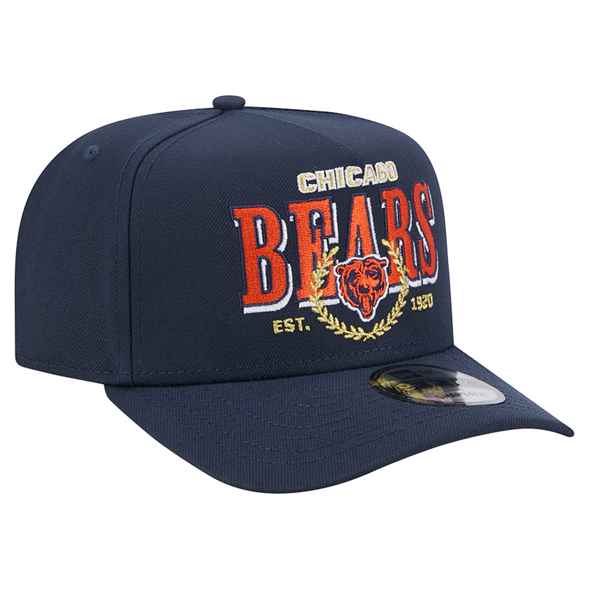 Men's New Era Navy Chicago Bears Laurel A-Frame 9FIFTY Snapback Hat