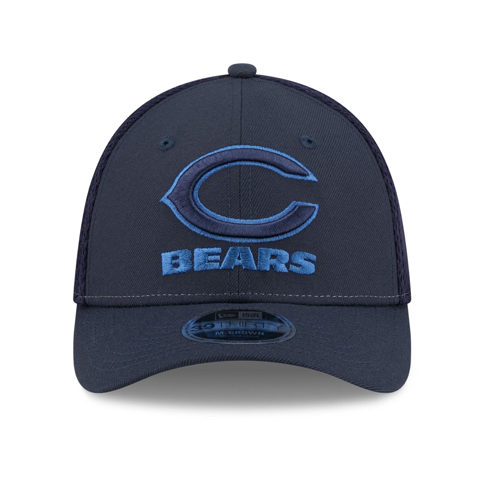 Casquette extensible New Era bleu marine Chicago Bears Neo Mesh 39THIRTY M-Crown pour homme