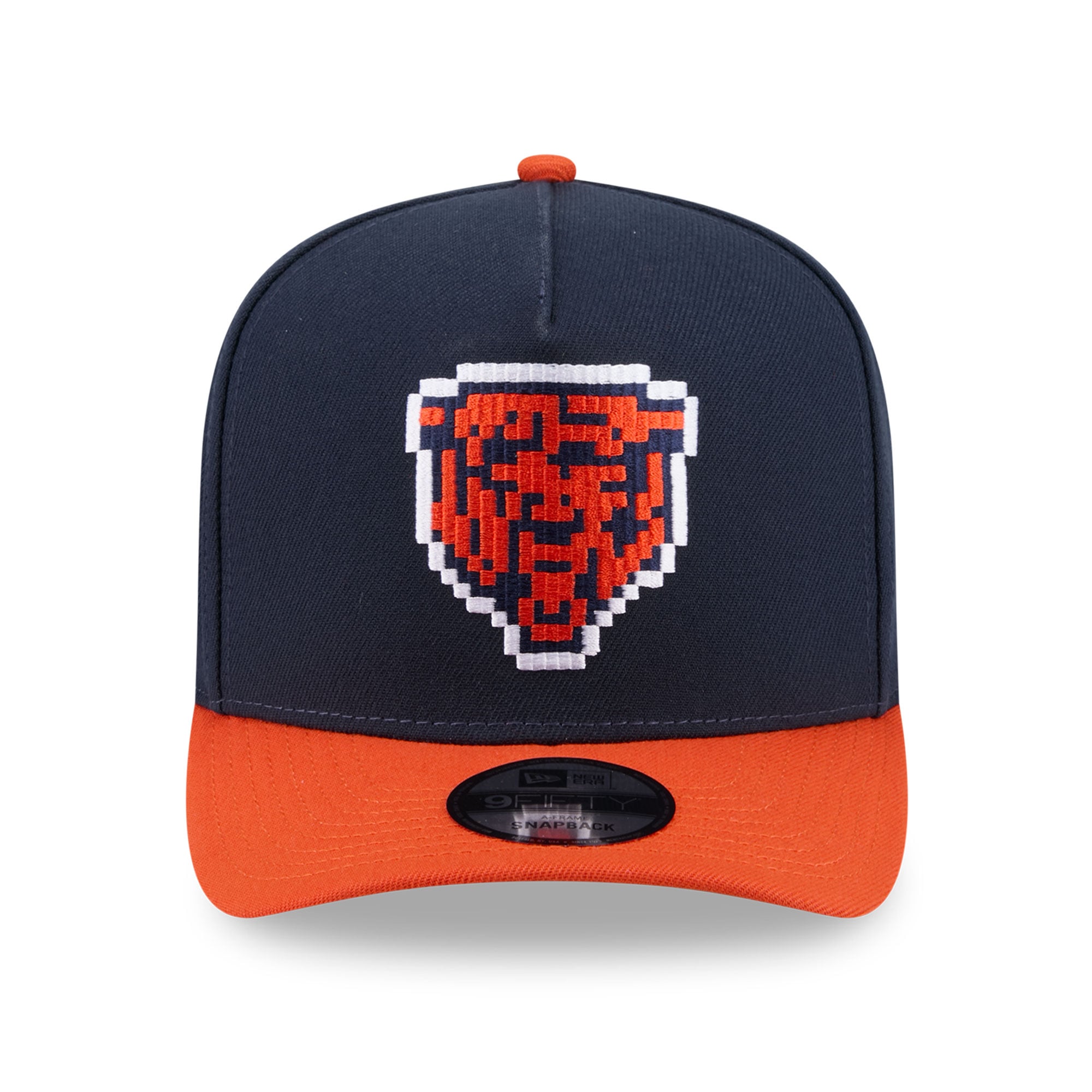 Casquette snapback New Era 9FIFTY Pixel A-Frame bleu marine Chicago Bears pour homme