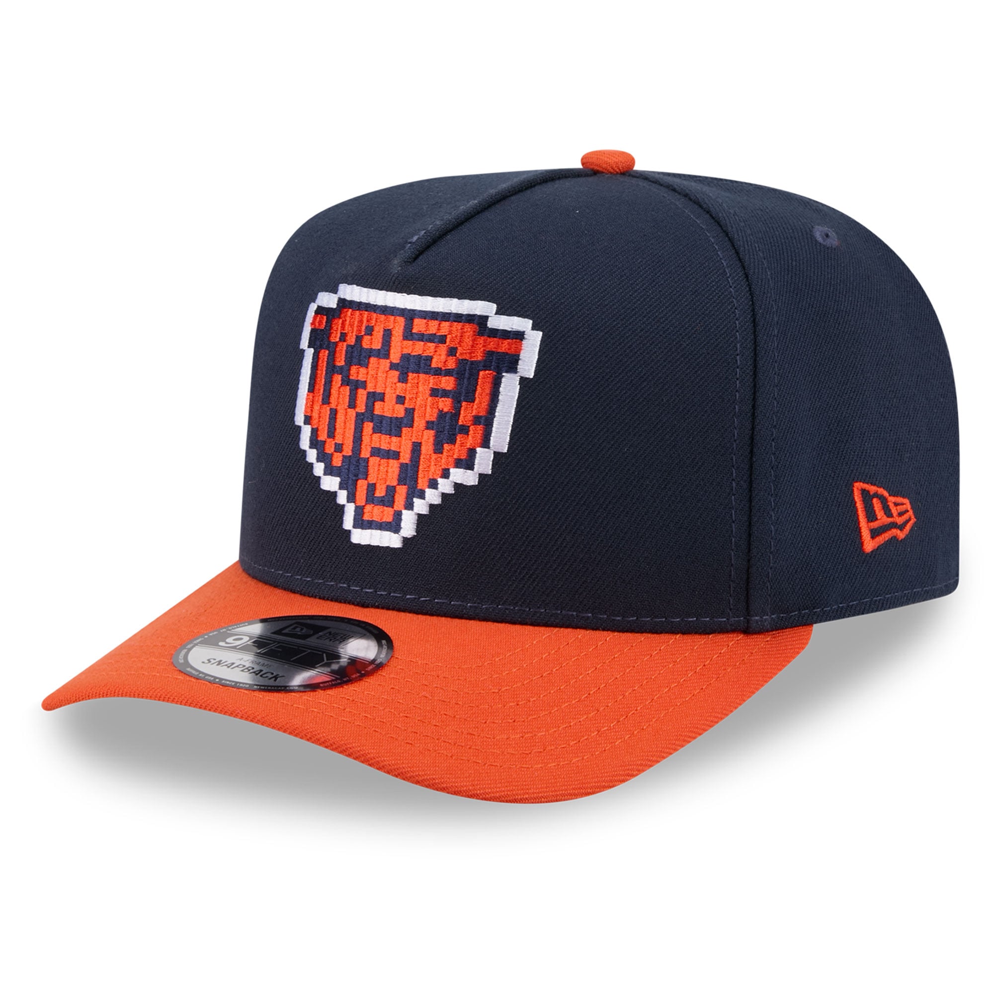 Casquette snapback New Era 9FIFTY Pixel A-Frame bleu marine Chicago Bears pour homme