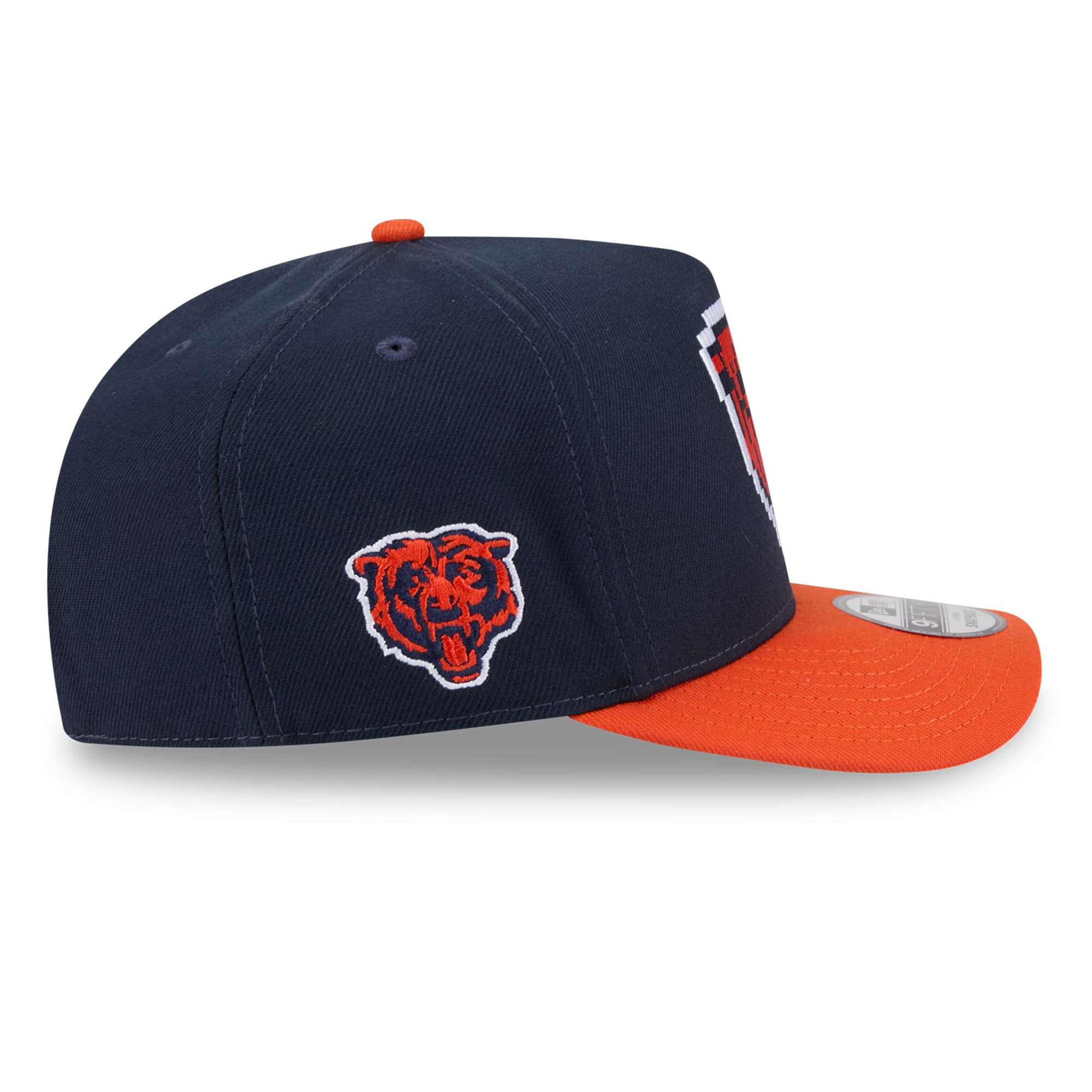 Casquette snapback New Era 9FIFTY Pixel A-Frame bleu marine Chicago Bears pour homme