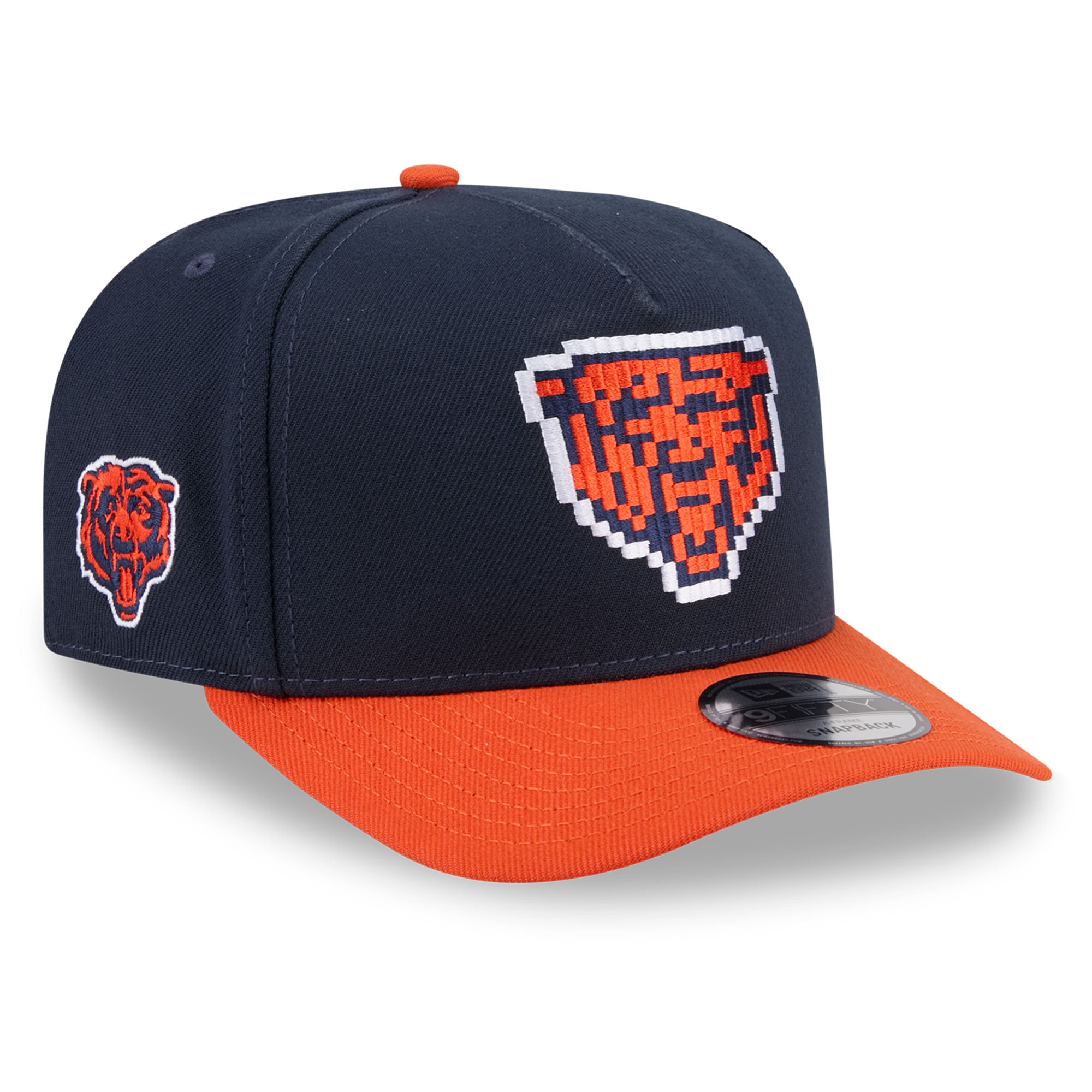 Casquette snapback New Era 9FIFTY Pixel A-Frame bleu marine Chicago Bears pour homme