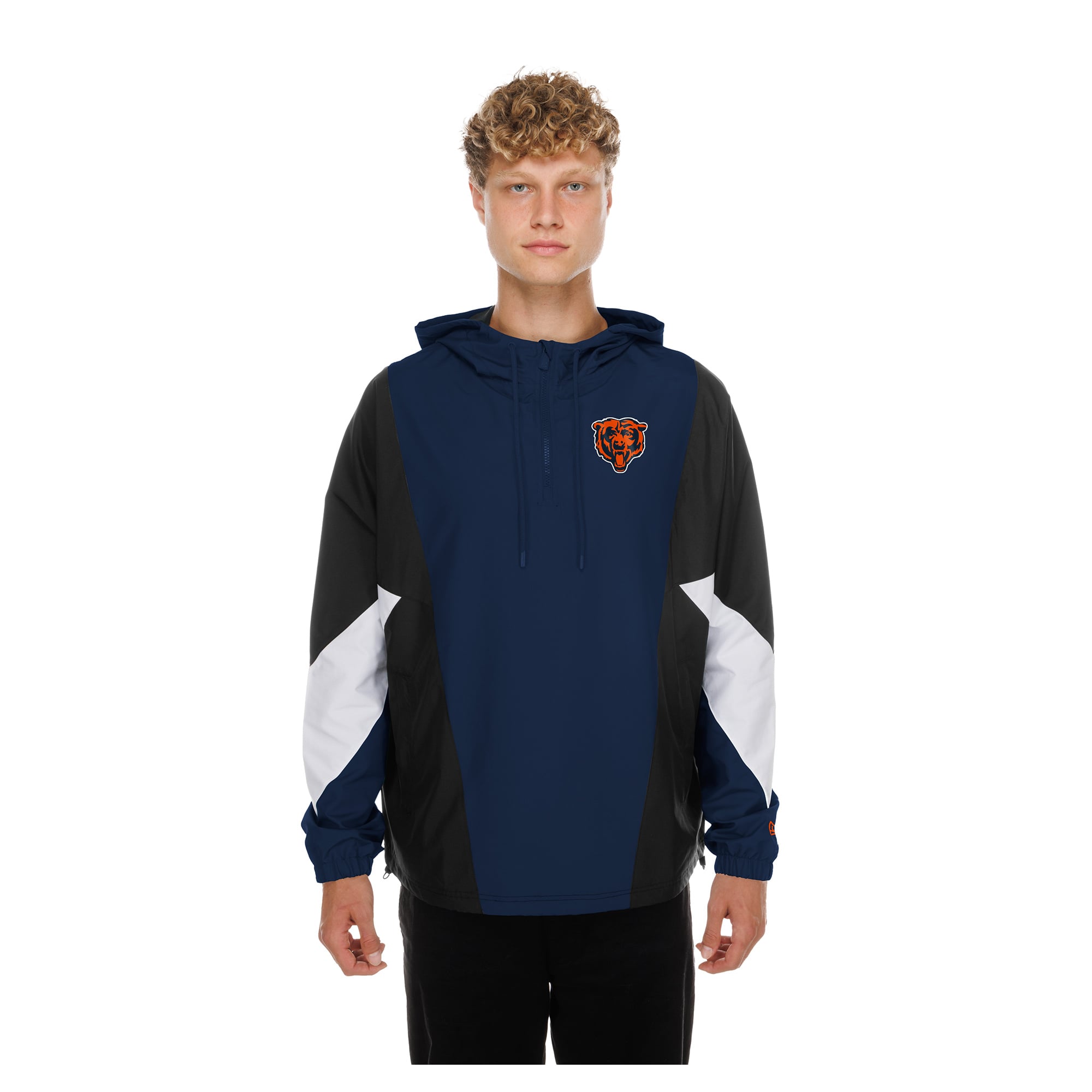 Men's New Era Navy Chicago Bears Quarter-Zip Windbreaker Jacket