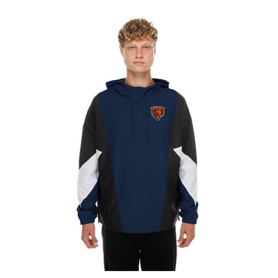  Chicago Bears New Era Quarter-Zip Windbreaker Jacket - Navy