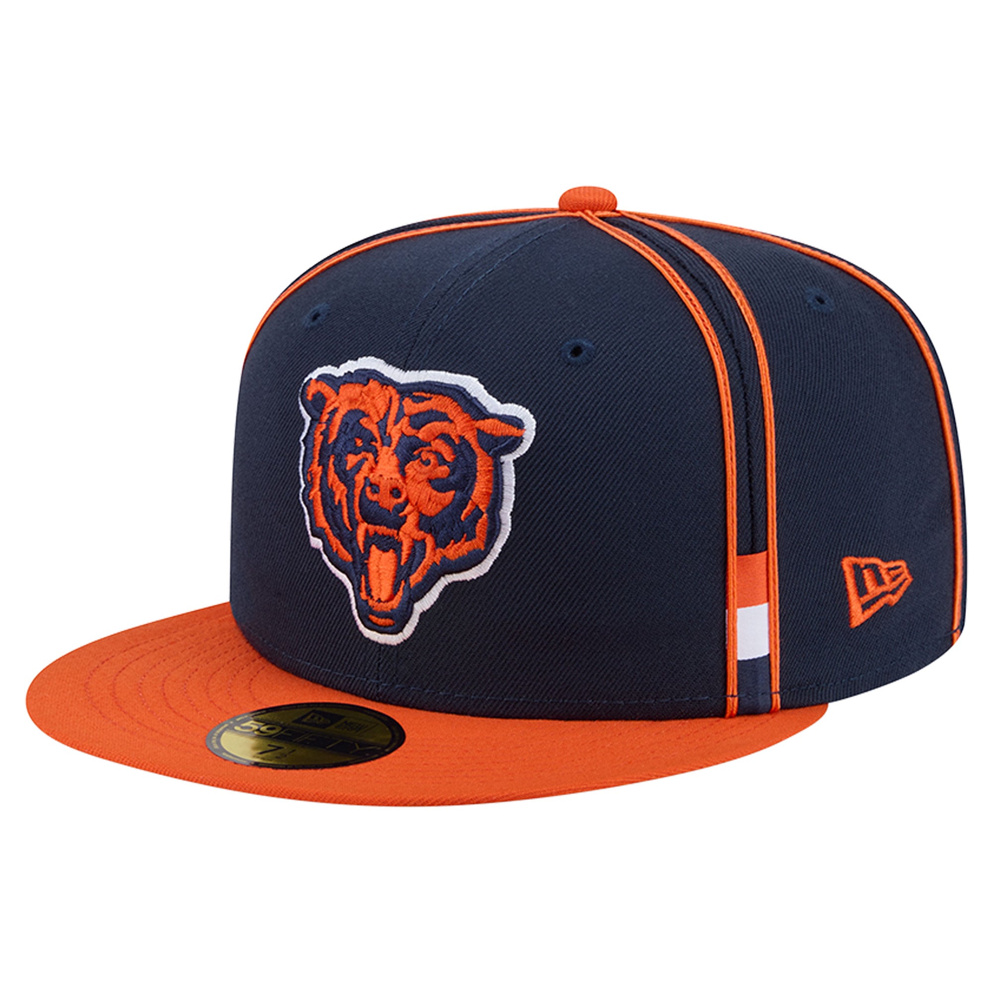 Casquette ajustée New Era 59FIFTY Soutache bleu marine Chicago Bears pour homme