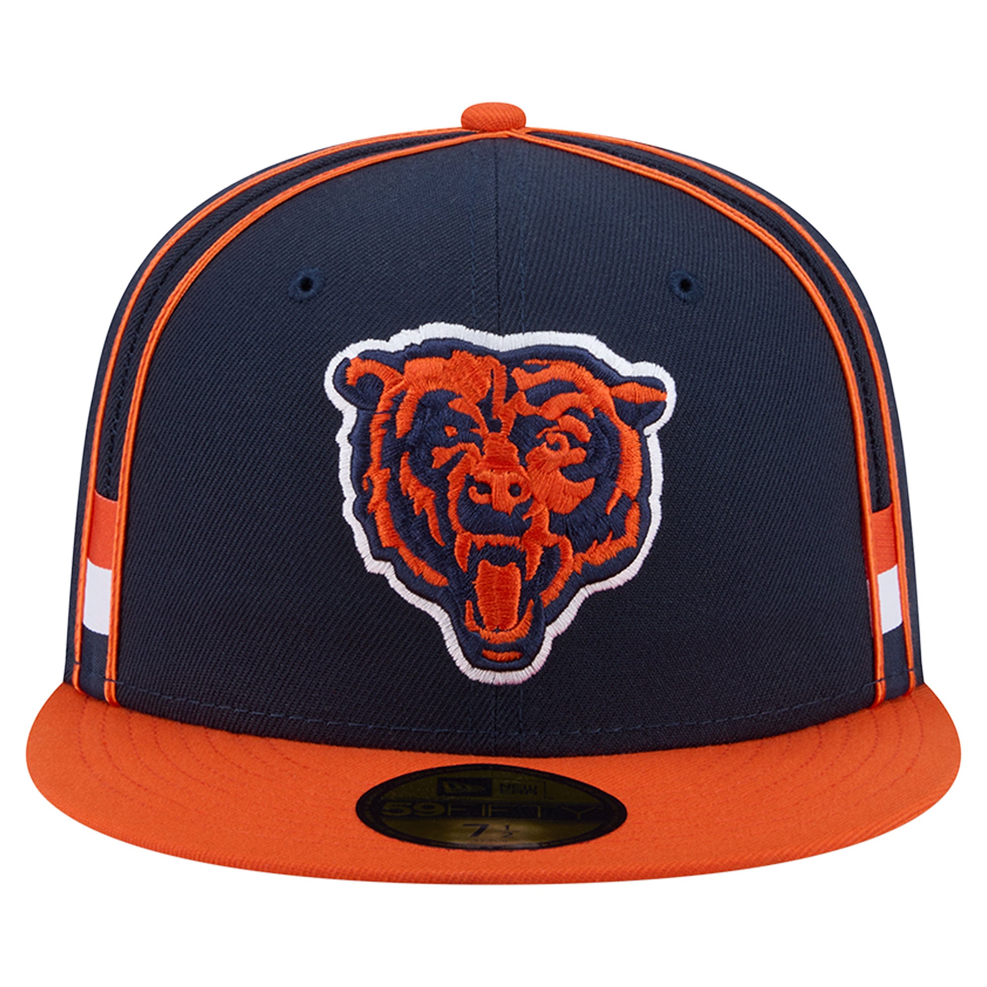 Casquette ajustée New Era 59FIFTY Soutache bleu marine Chicago Bears pour homme
