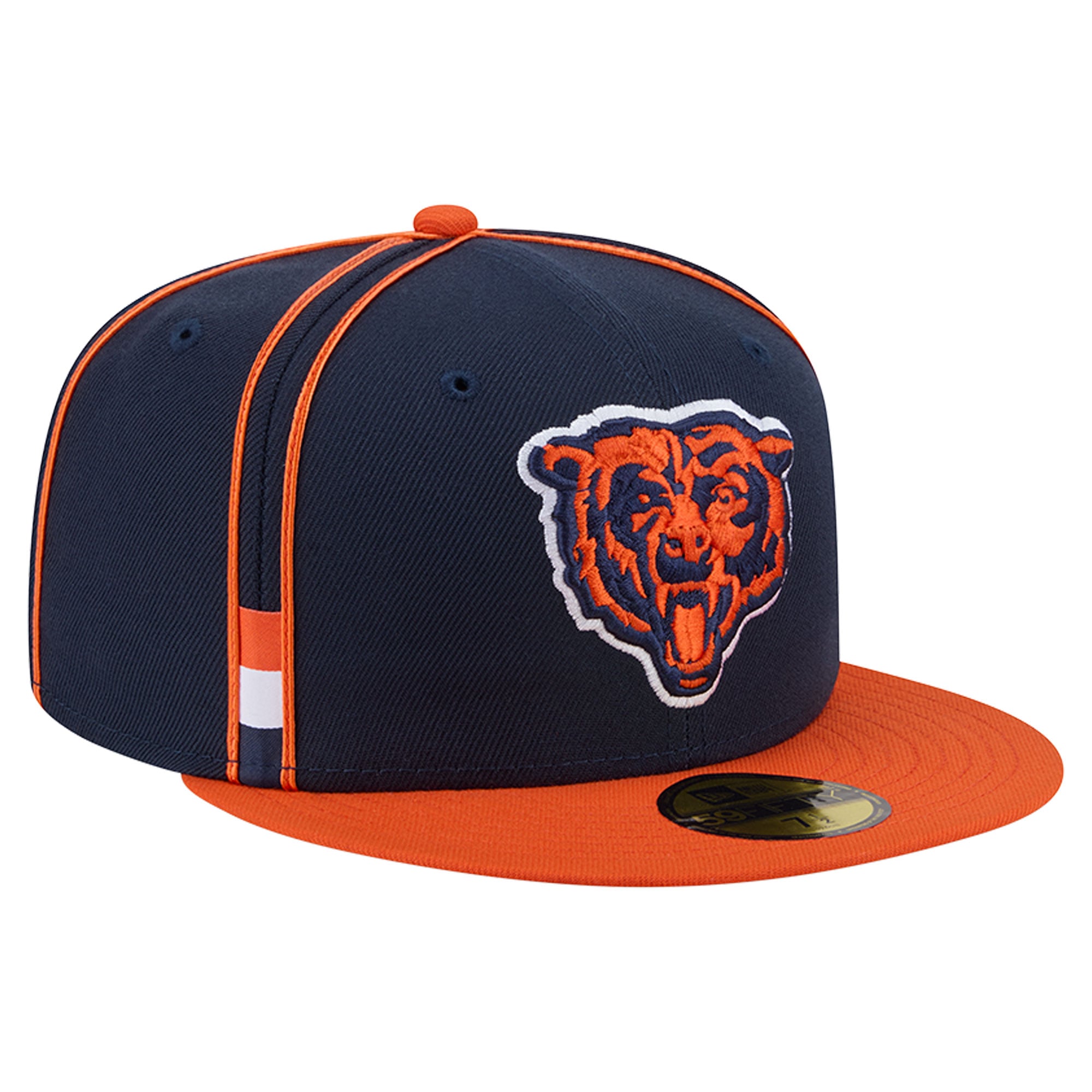 Casquette ajustée New Era 59FIFTY Soutache bleu marine Chicago Bears pour homme