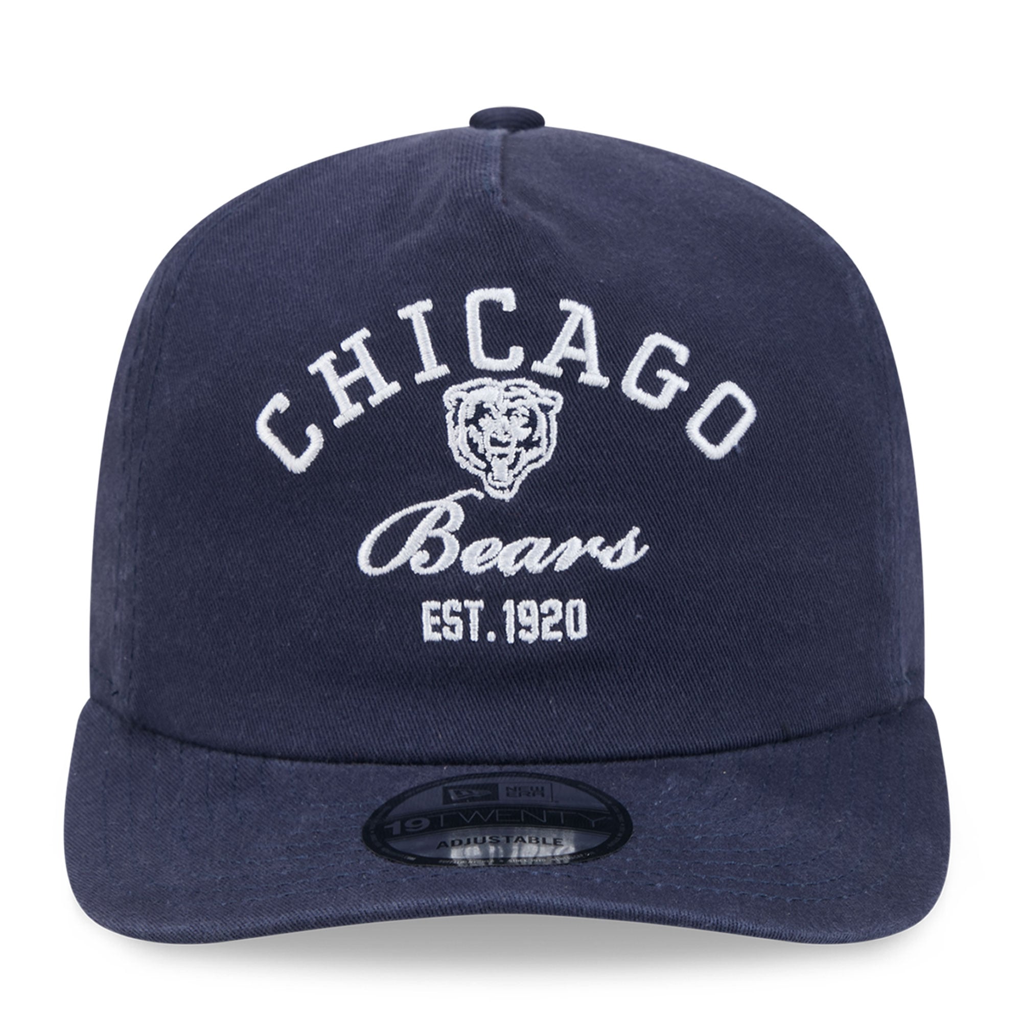 Casquette ajustable New Era bleu marine Chicago Bears Stacked 19TWENTY pour homme