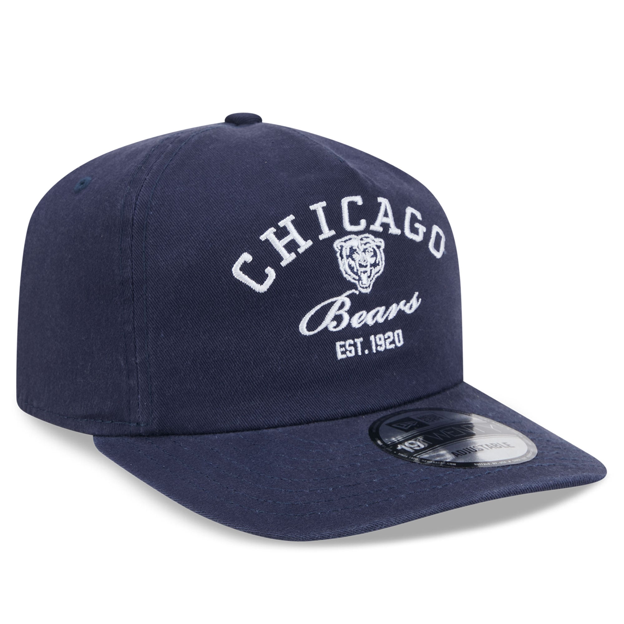 Casquette ajustable New Era bleu marine Chicago Bears Stacked 19TWENTY pour homme