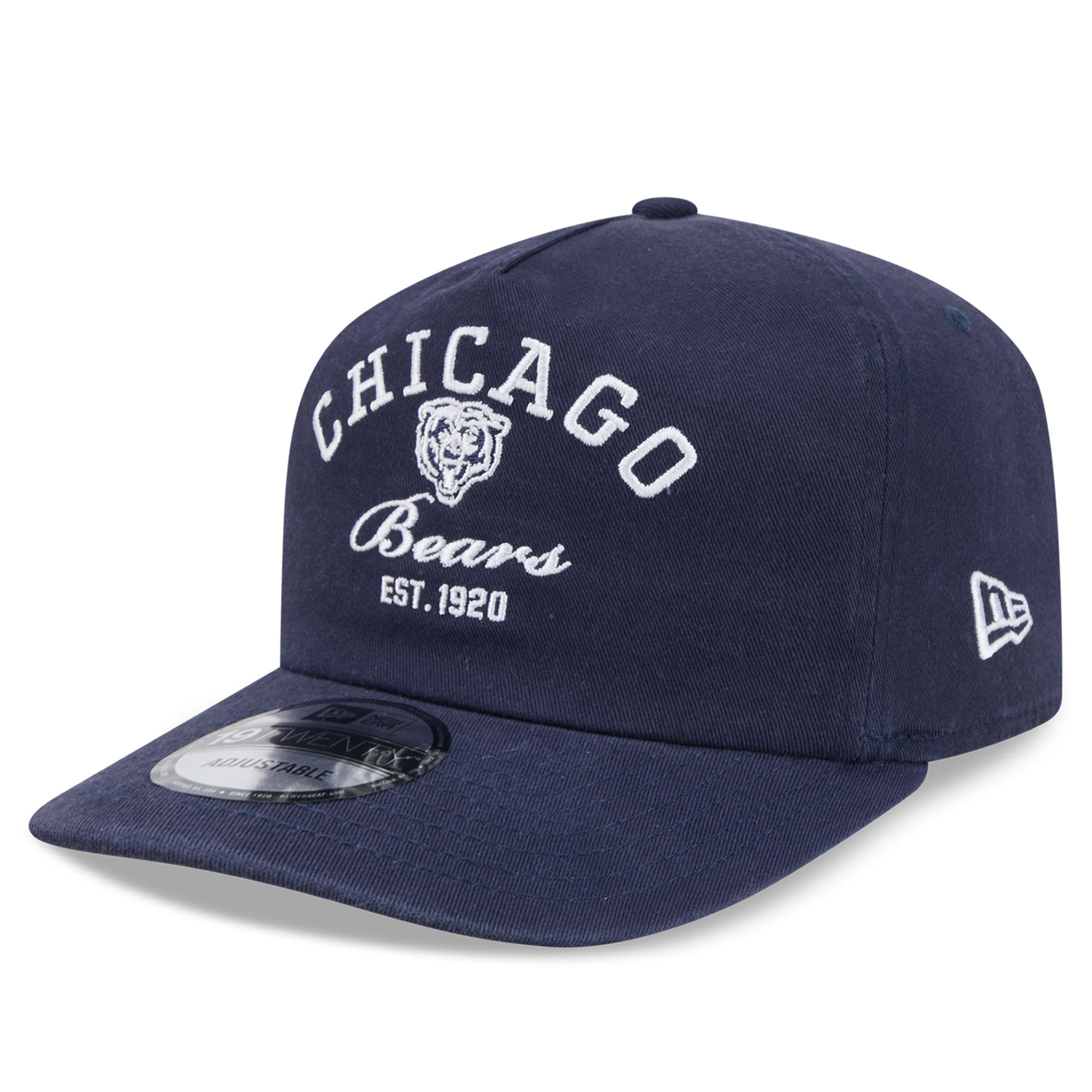 Casquette ajustable New Era bleu marine Chicago Bears Stacked 19TWENTY pour homme