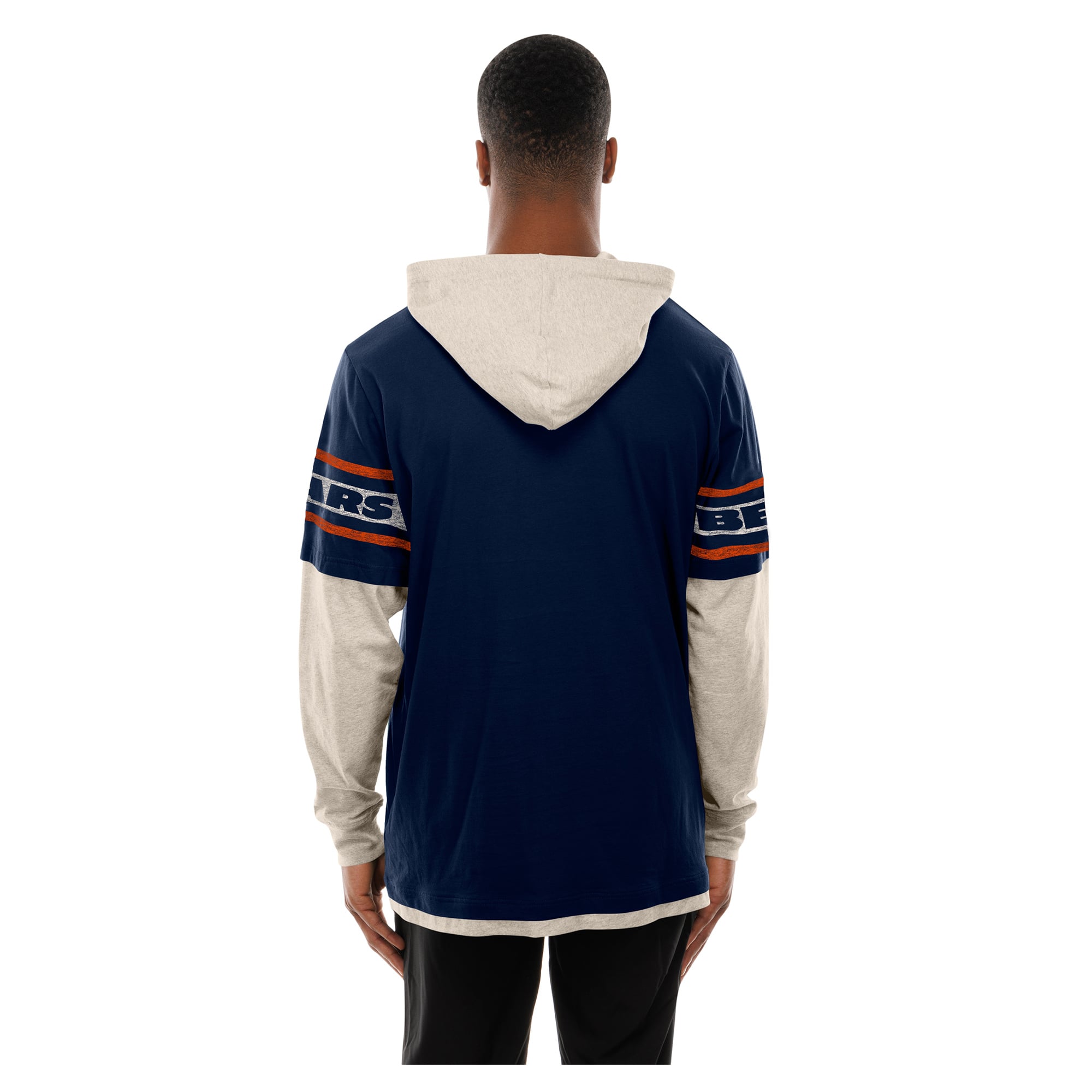 T-shirt à capuche manches longues New Era bleu marine Chicago Bears pour homme