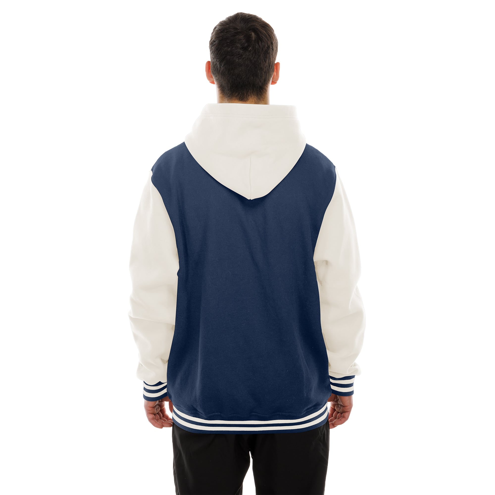 Veste polaire à capuche New Era bleu marine/crème Chicago Bears pour homme, fermeture boutons-pression