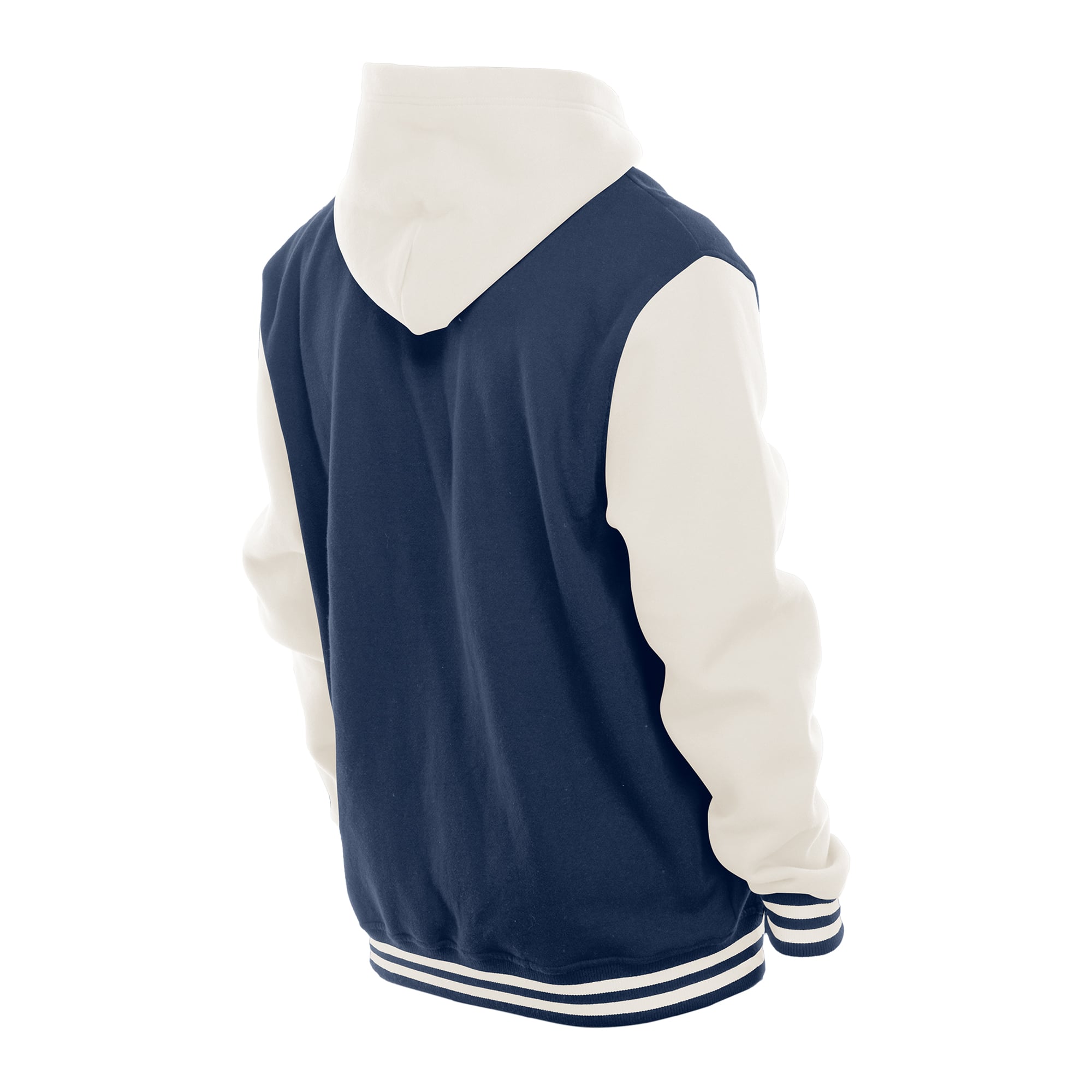 Veste polaire à capuche New Era bleu marine/crème Chicago Bears pour homme, fermeture boutons-pression