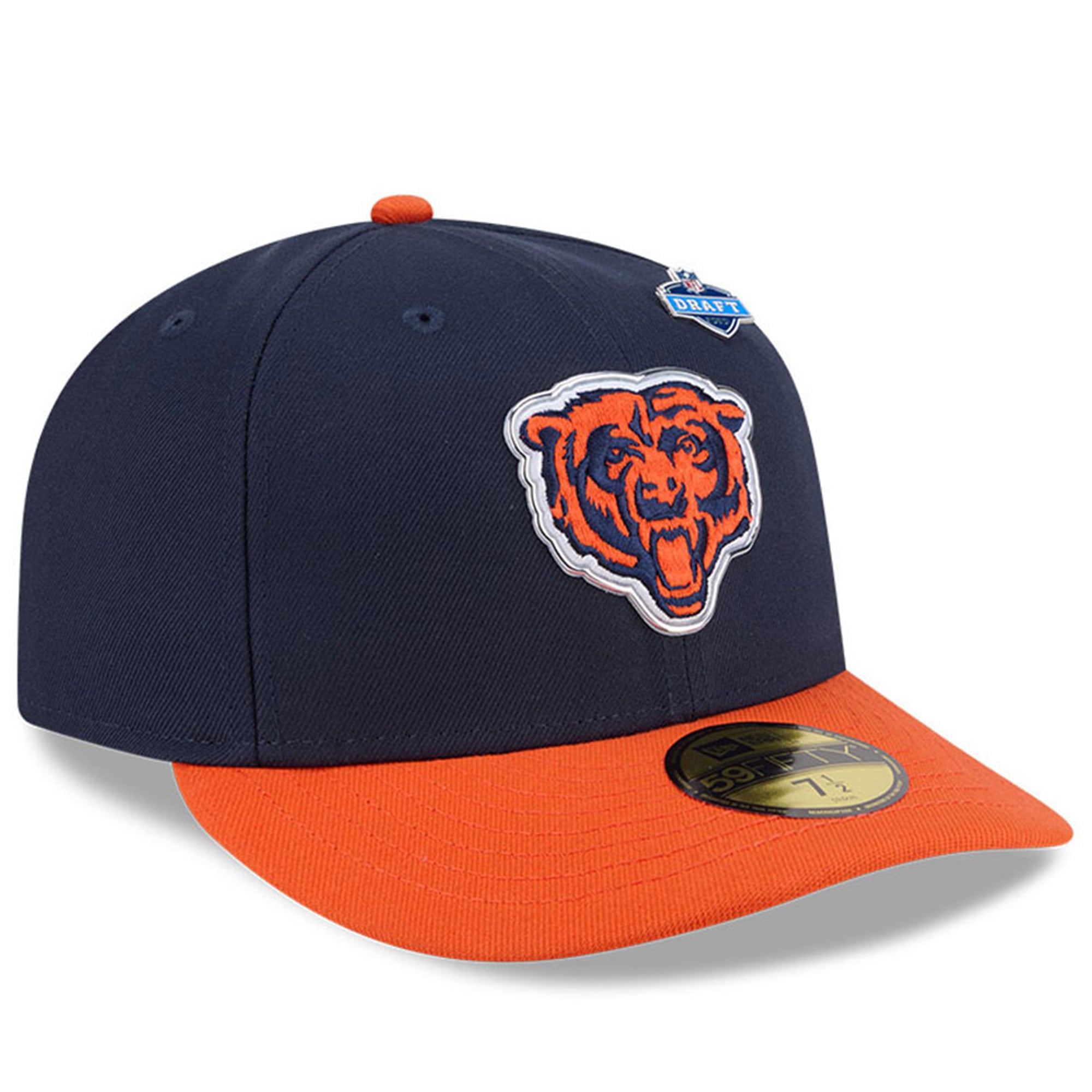 Men's New Era  Navy/Orange Chicago Bears 2026 NFL Draft Pre-Curved 59FIFTY Fitted Hat