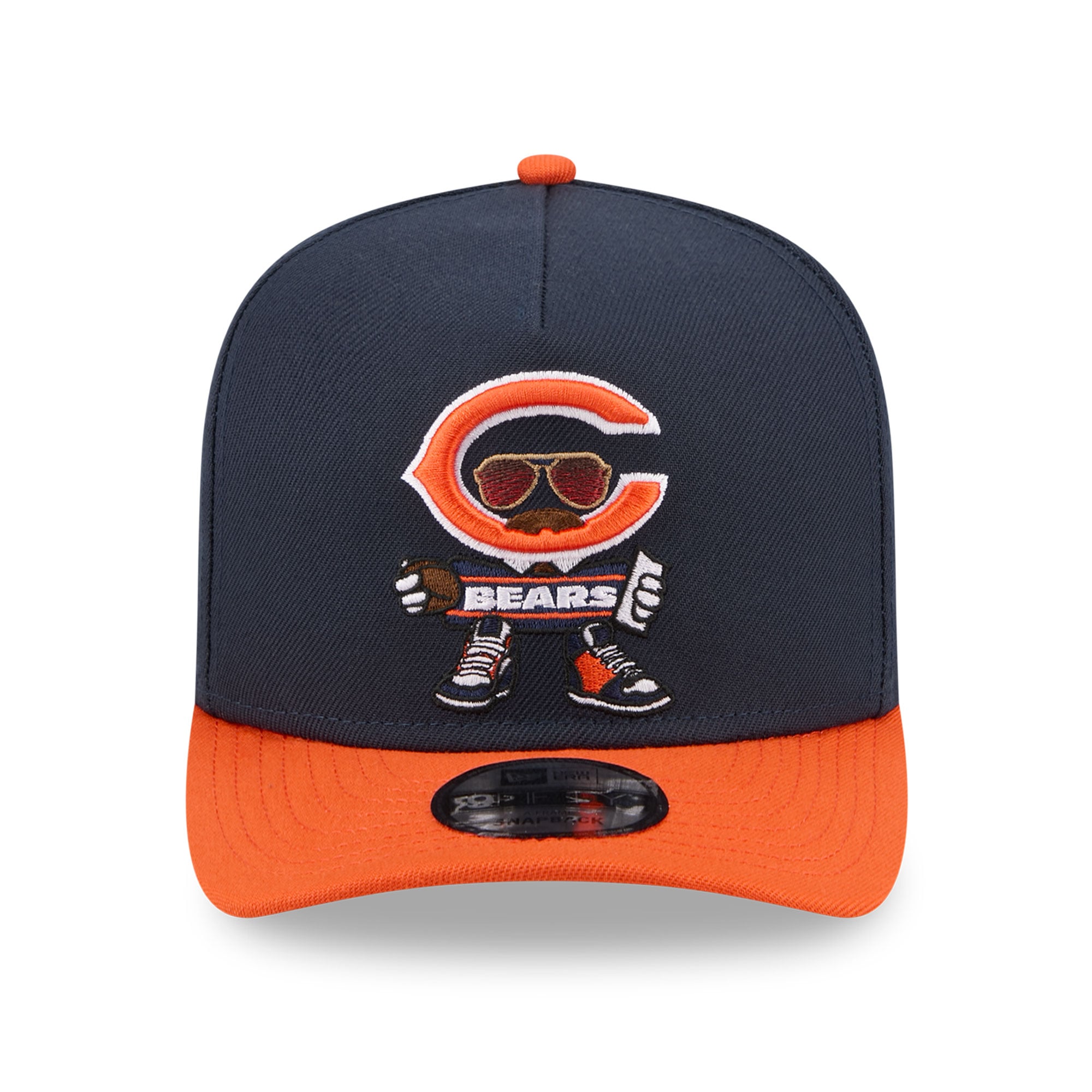 Casquette snapback New Era 9FIFTY pour homme, bleu marine et orange, motif Chicago Bears.