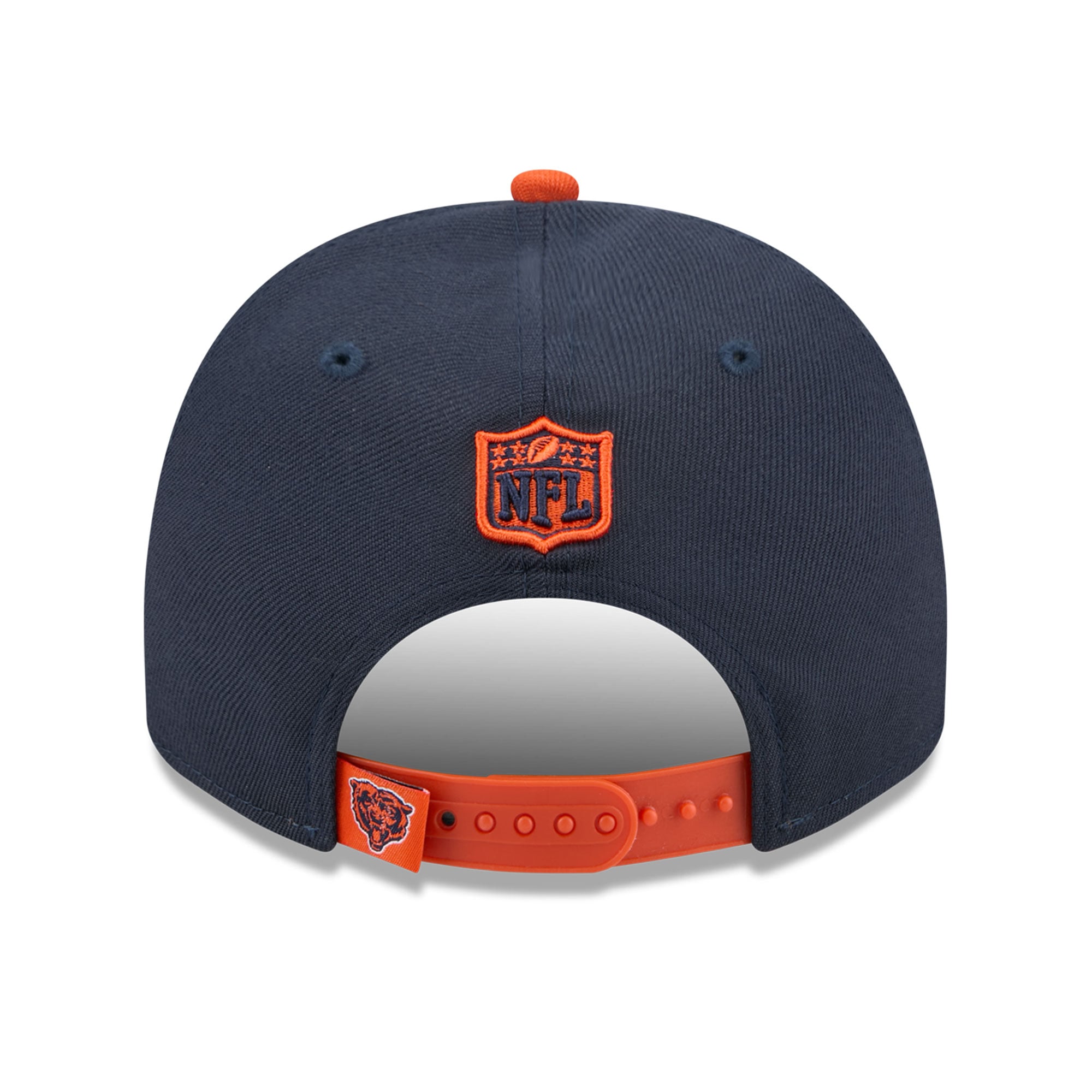 Casquette snapback New Era 9FIFTY pour homme, bleu marine et orange, motif Chicago Bears.