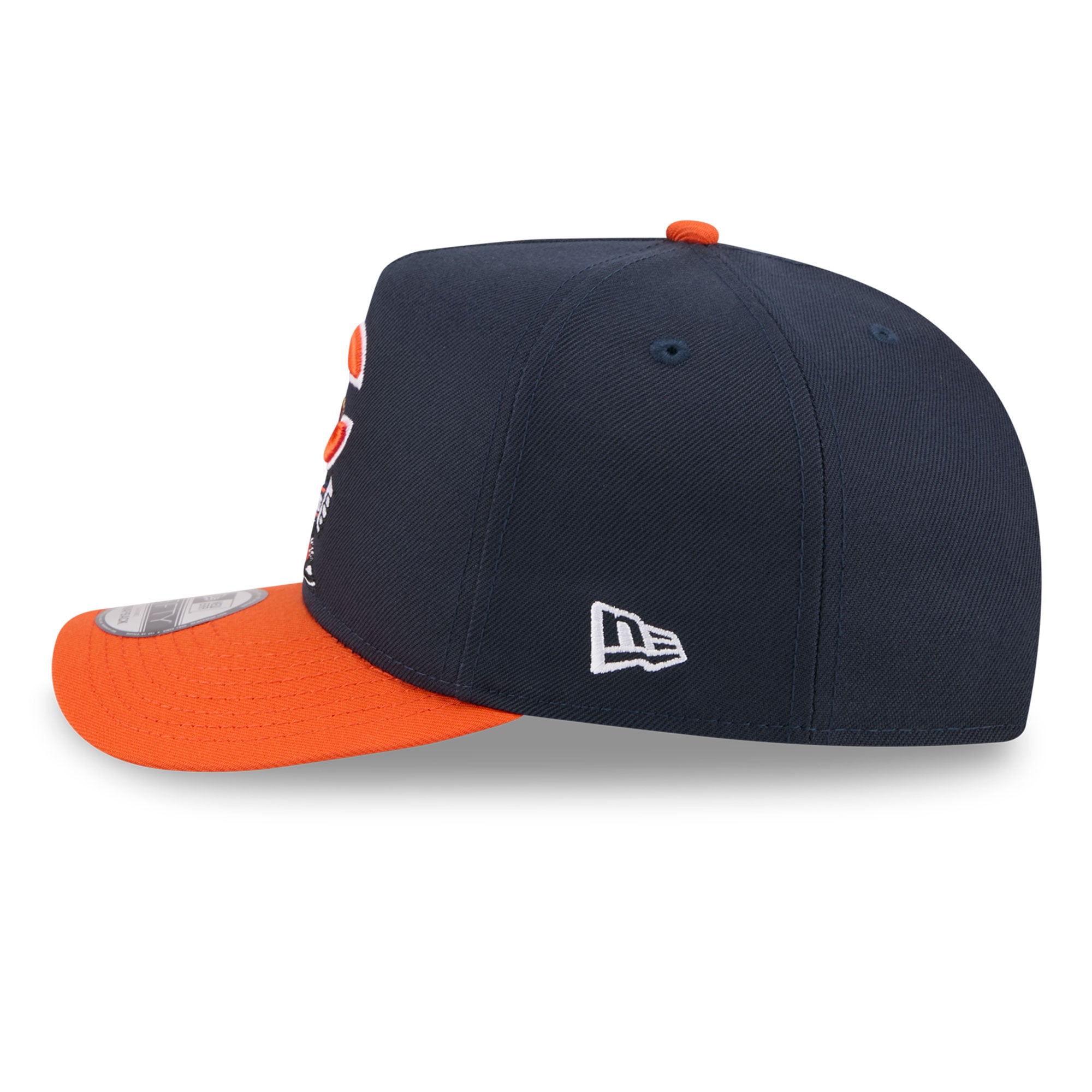 Casquette snapback New Era 9FIFTY pour homme, bleu marine et orange, motif Chicago Bears.