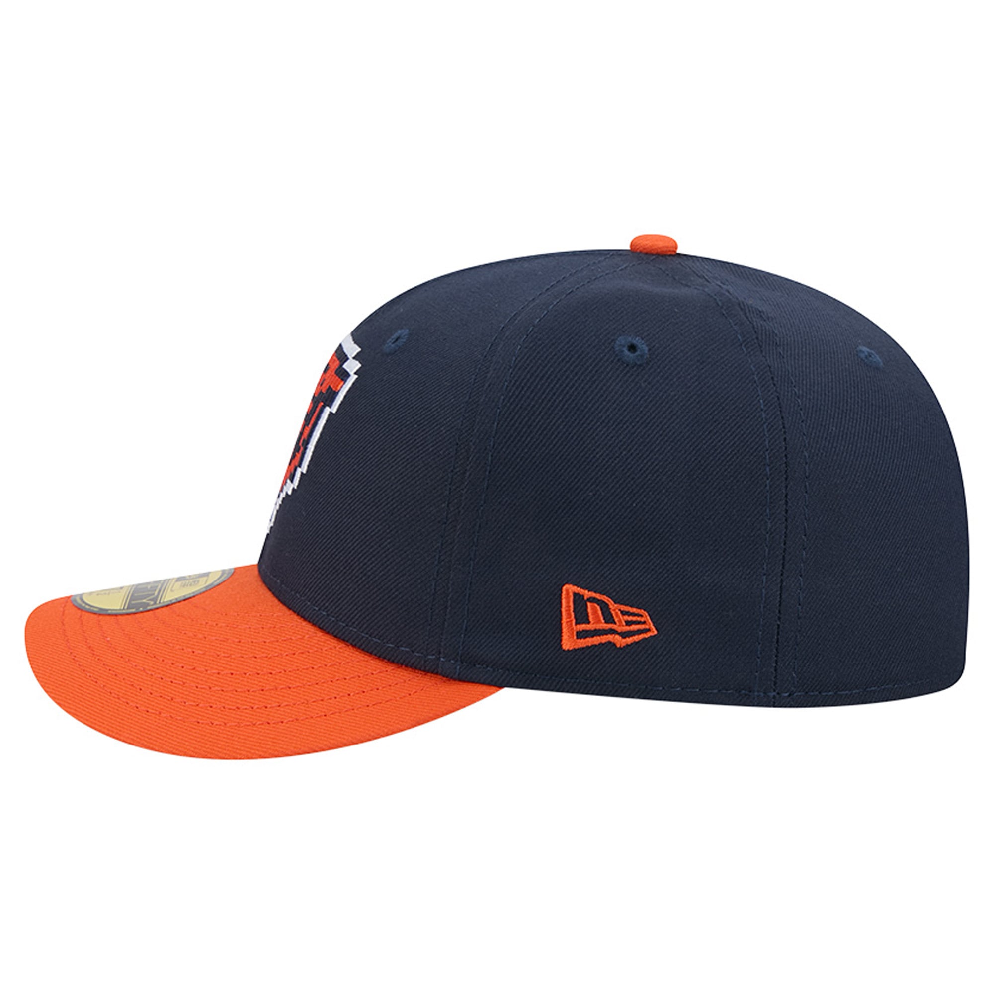 Men's New Era Navy/Orange Chicago Bears Pixel Curved 59FIFTY Fitted Hat