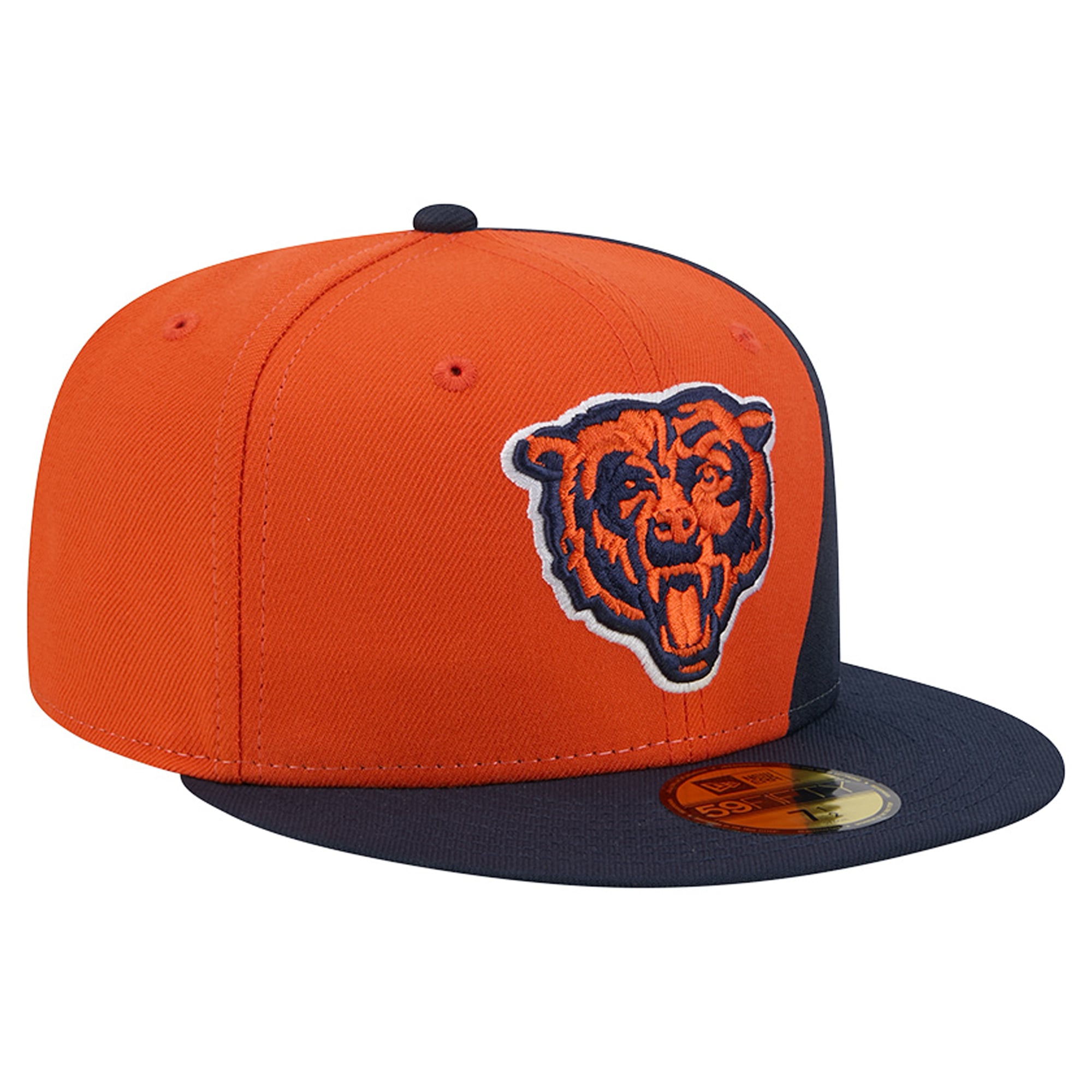 Men's New Era Orange/Navy Chicago Bears Shock 59FIFTY Fitted Hat