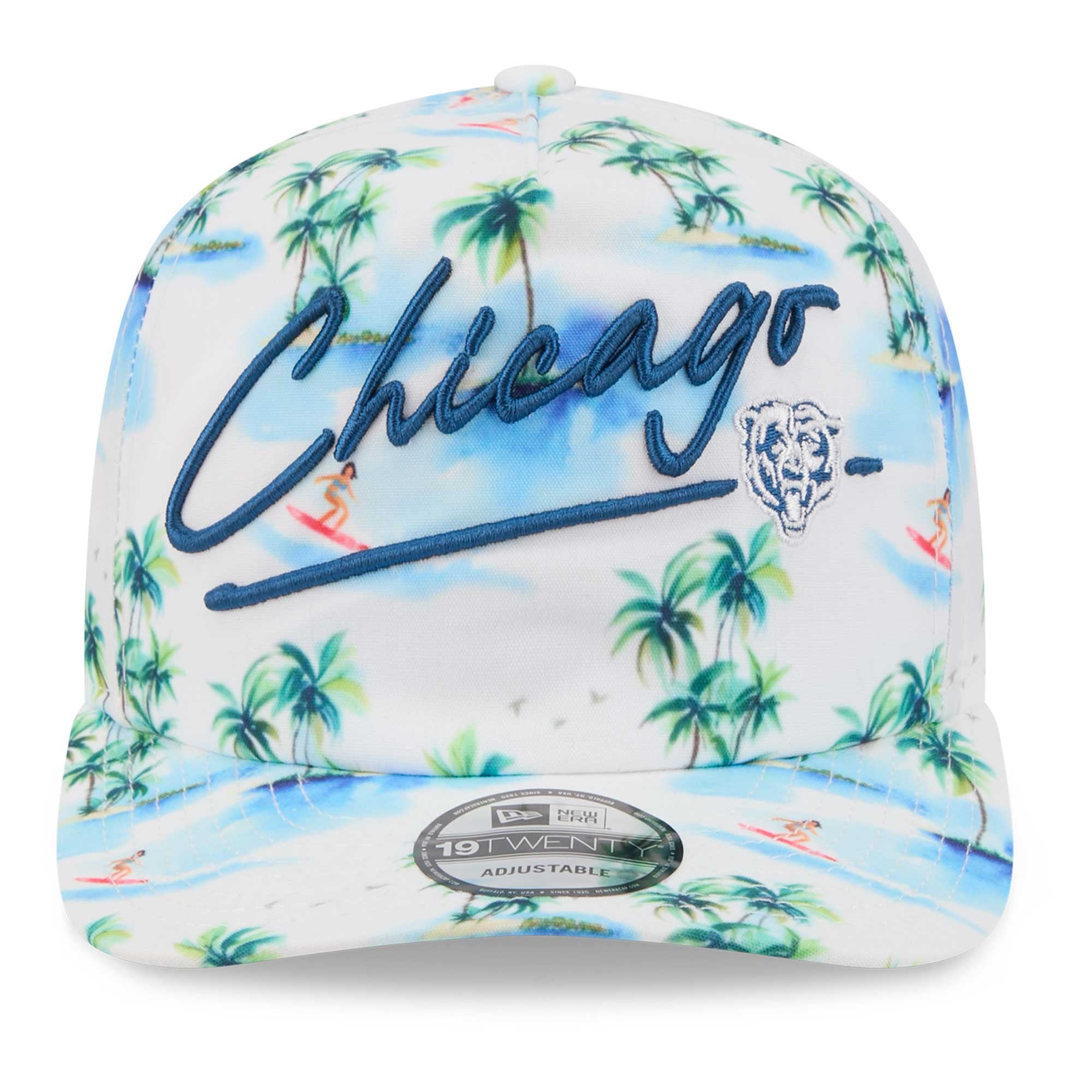 Casquette ajustable New Era blanche Chicago Bears Aloha 19TWENTY pour homme