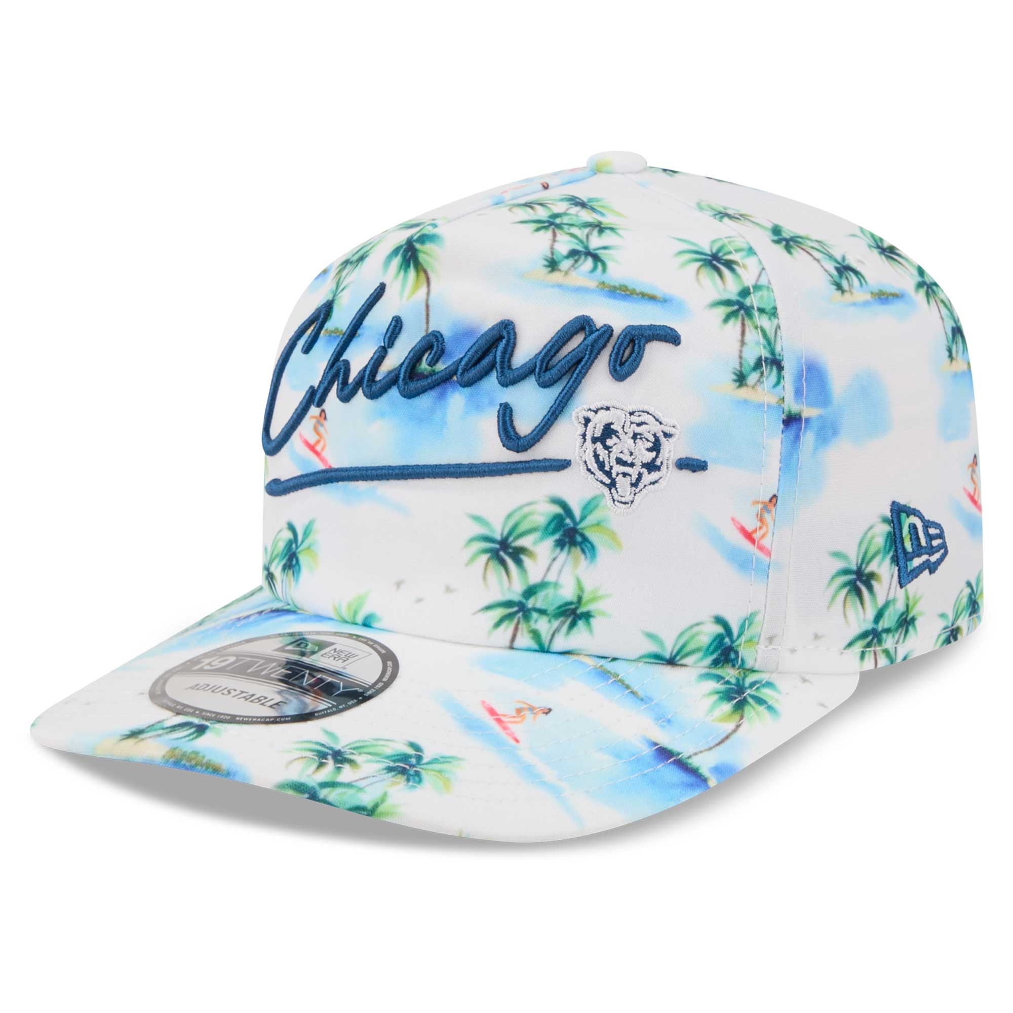 Casquette ajustable New Era blanche Chicago Bears Aloha 19TWENTY pour homme