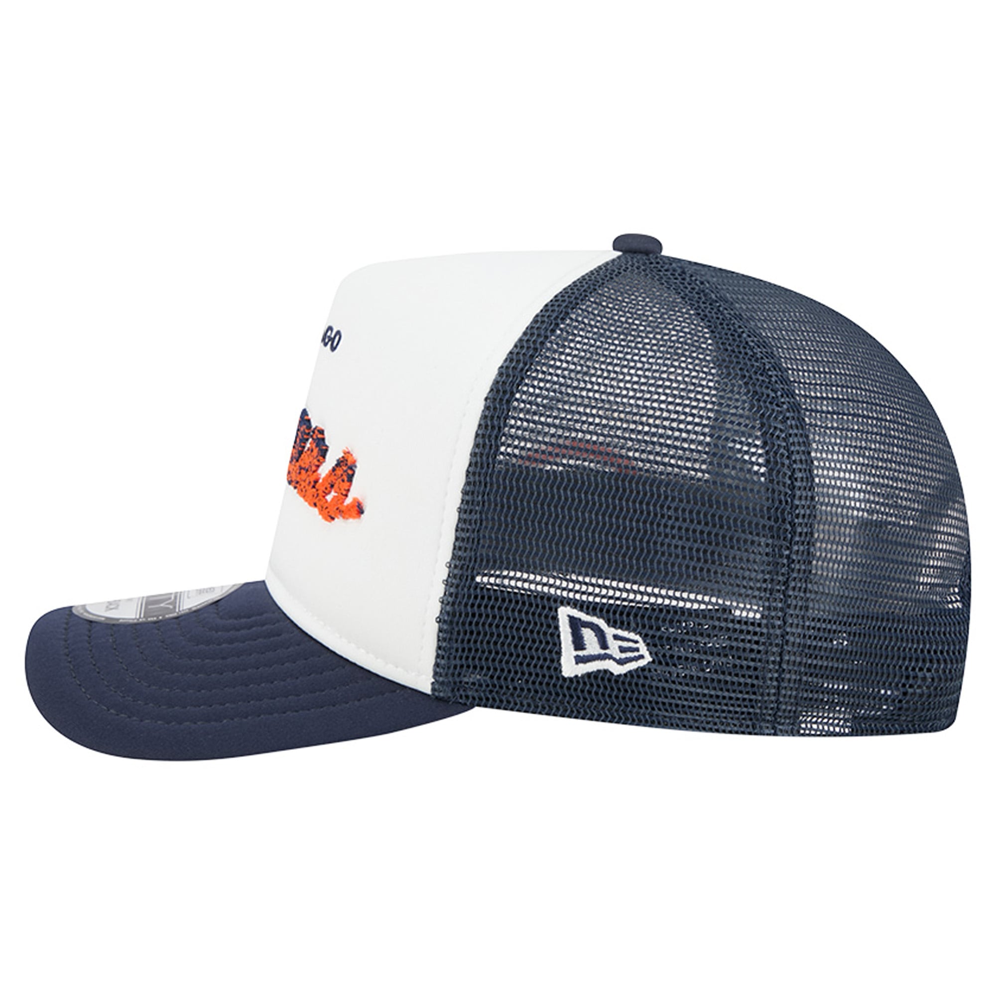 Casquette trucker New Era 9FIFTY Snapback blanche et marine Chicago Bears pour homme