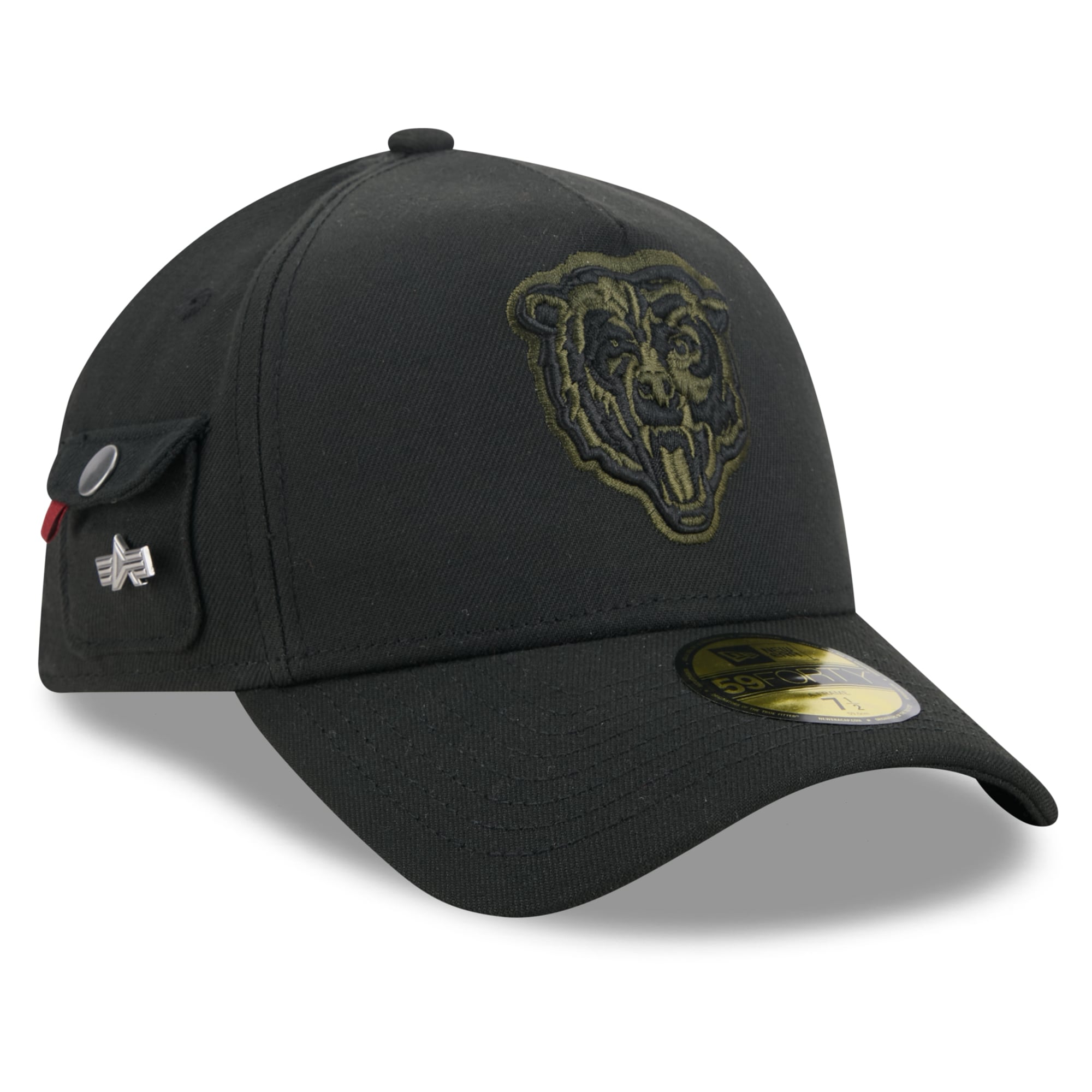 Casquette ajustée New Era x Alpha Industries noire Chicago Bears 59FORTY pour homme