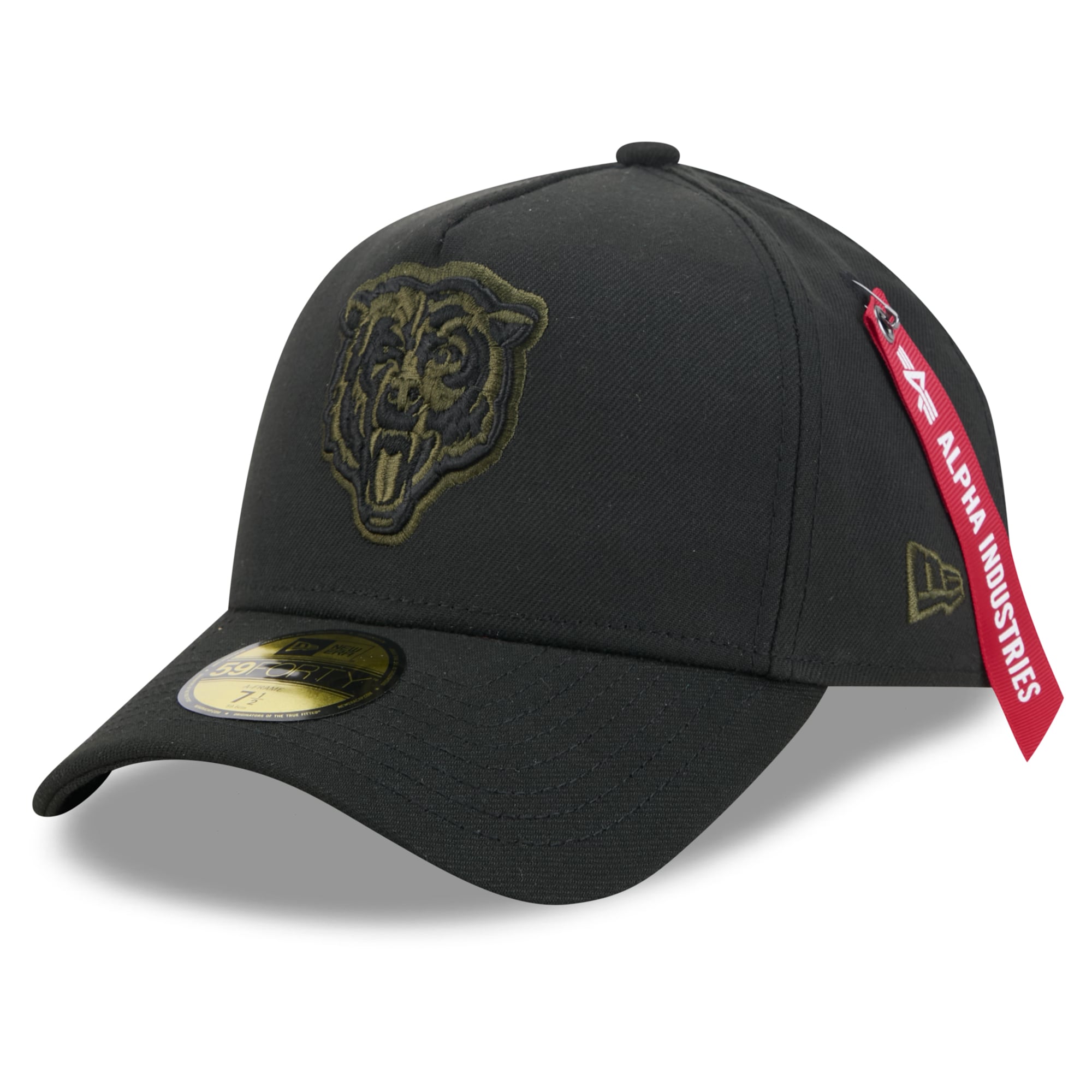 Casquette ajustée New Era x Alpha Industries noire Chicago Bears 59FORTY pour homme