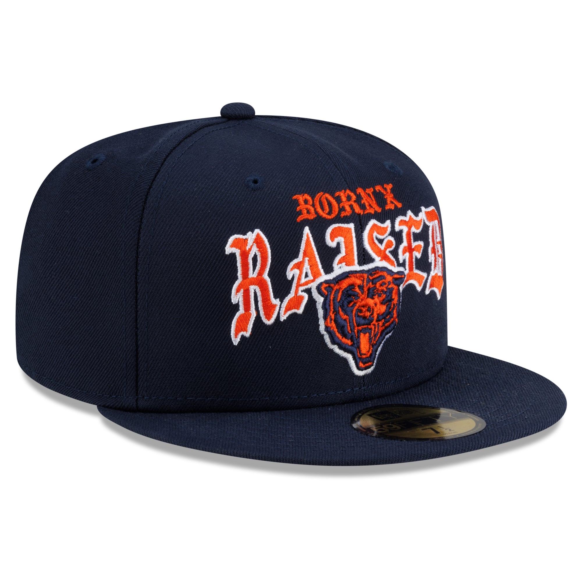 Casquette ajustée New Era x Born Raised bleu marine Chicago Bears 59FIFTY pour homme